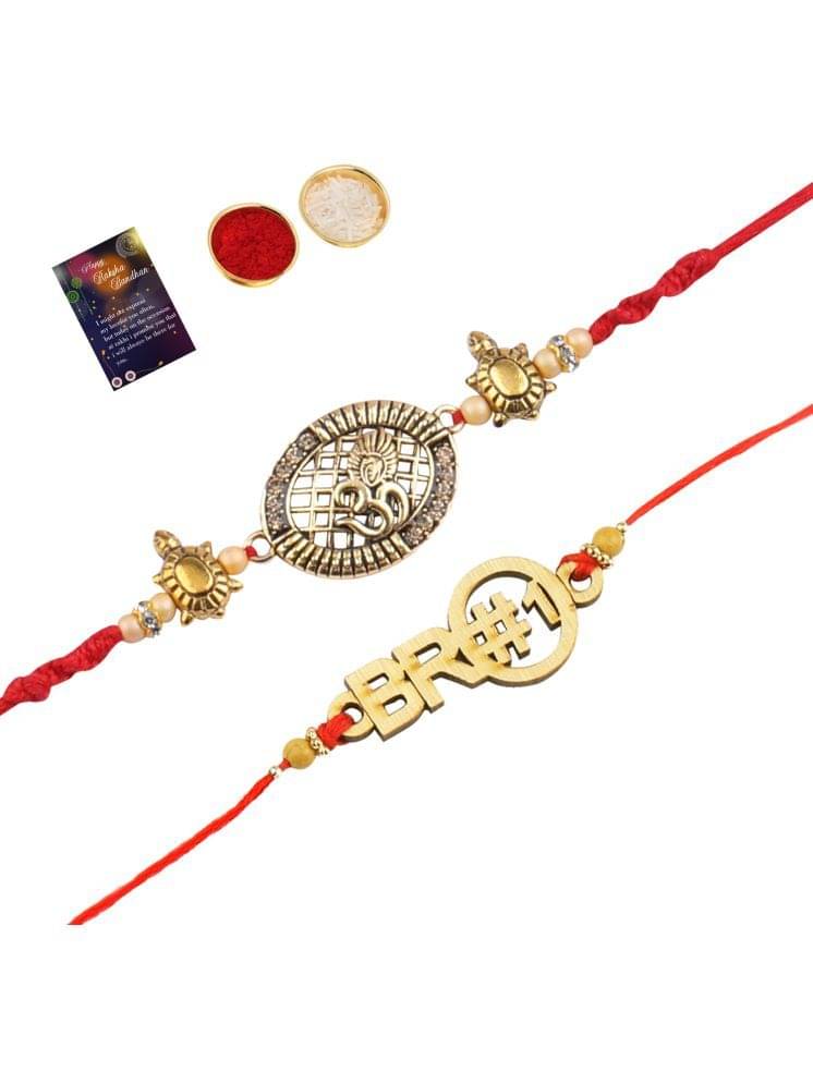 StylishBhaiyaRakhi"BRO"DesignerPendentWithDesignerLook"OM"RakhiComboForBhaiyaWithRoliChawalAndGreetingCard StylishBhaiyaRakhi"BRO"DesignerPendentWithDesignerLook"OM"RakhiComboForBhaiyaWithRoliChawalAndGreetingCard