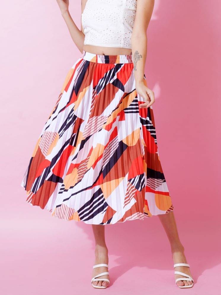     			ZWERLON White Crepe Women's A-Line Skirt ( Pack of 1 )