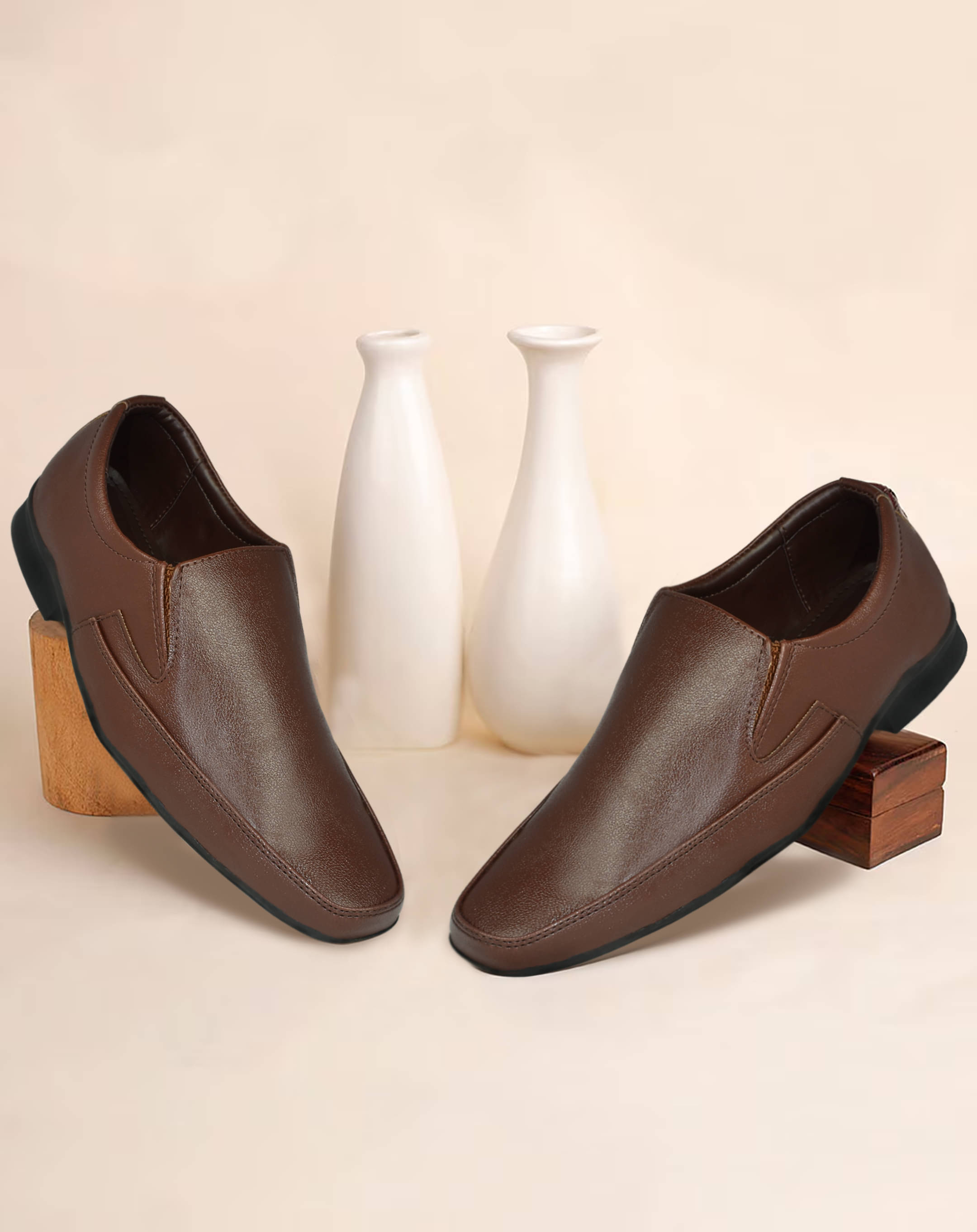     			Ajanta Brown Men's Slip On Formal Shoes