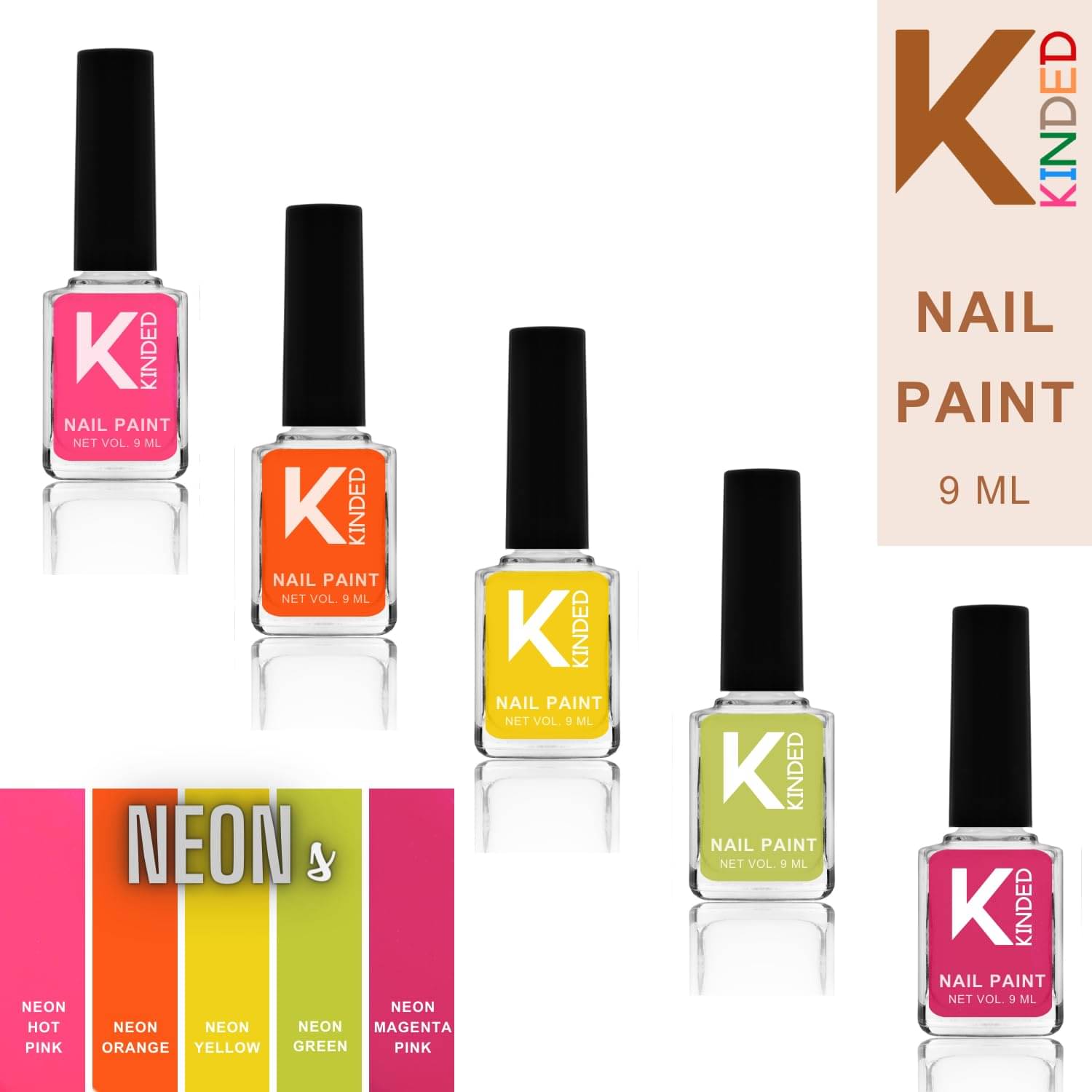     			KINDED Multi Glossy Nail Polish 45 ( Pack of 5 )