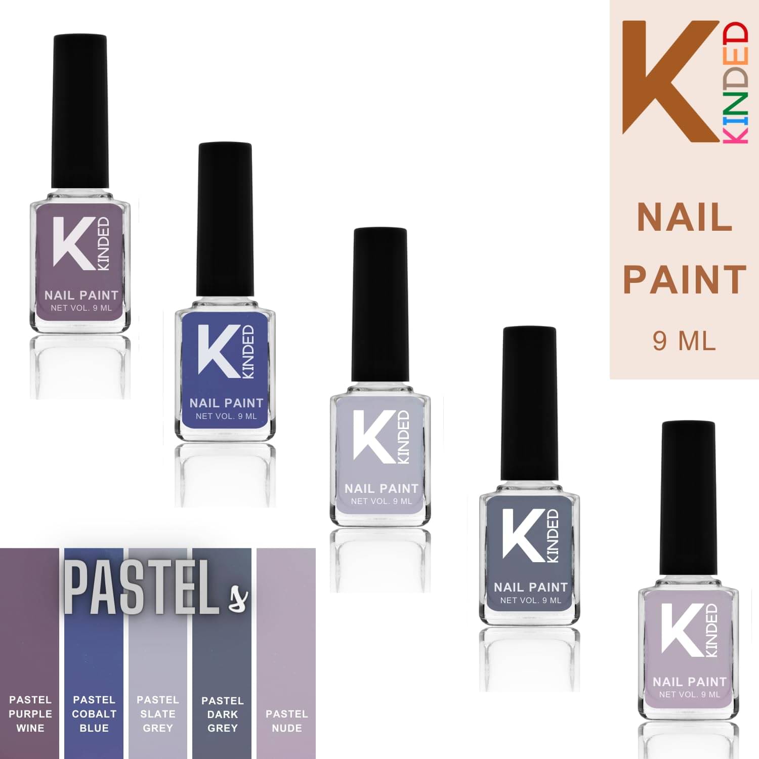     			KINDED Multi Glossy Nail Polish 45 ( Pack of 5 )