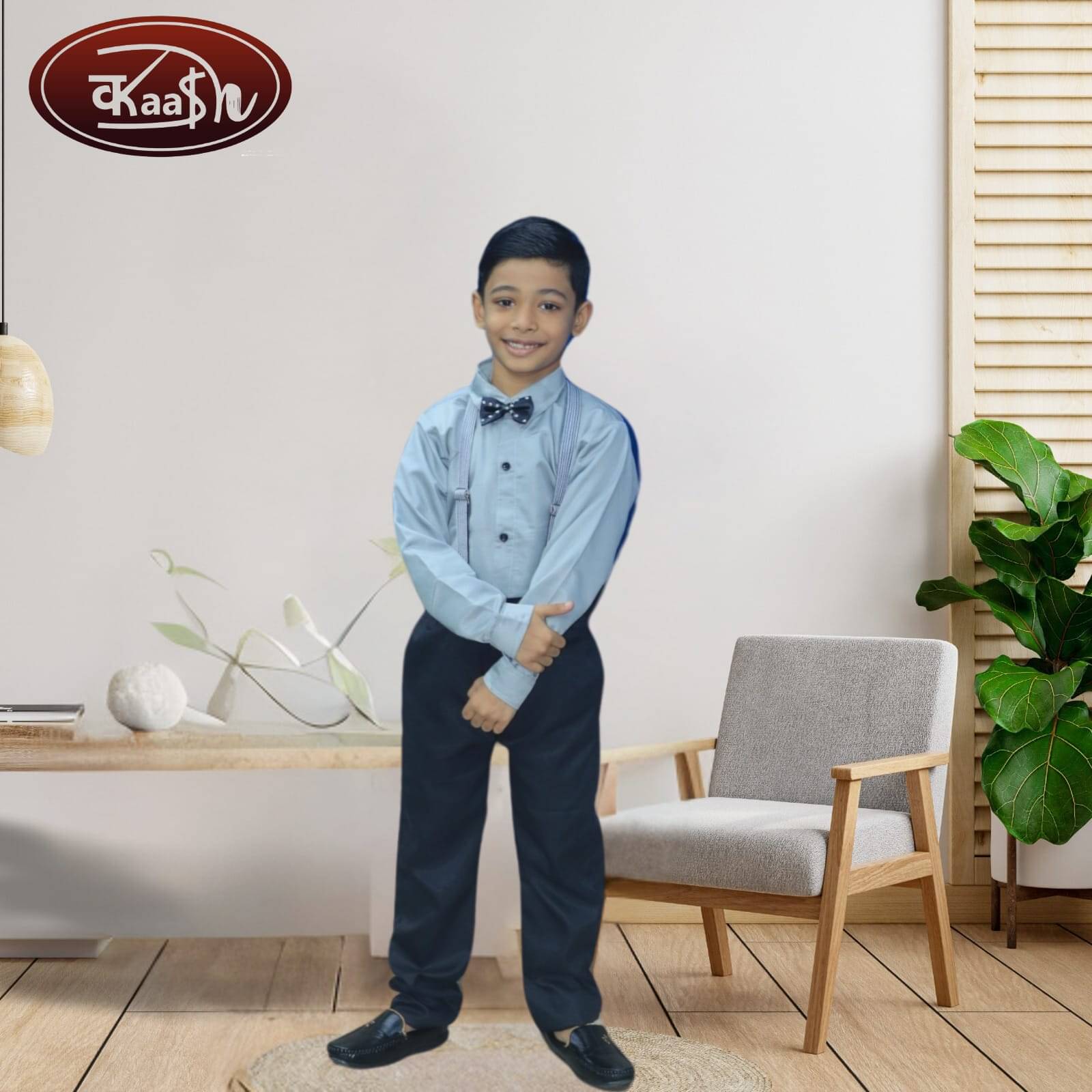 Kaash Pack of 1 Boys Cotton Blend Shirt & Pants Set ( Blue ) Kaash Pack of 1 Boys Cotton Blend Shirt & Pants Set ( Blue )