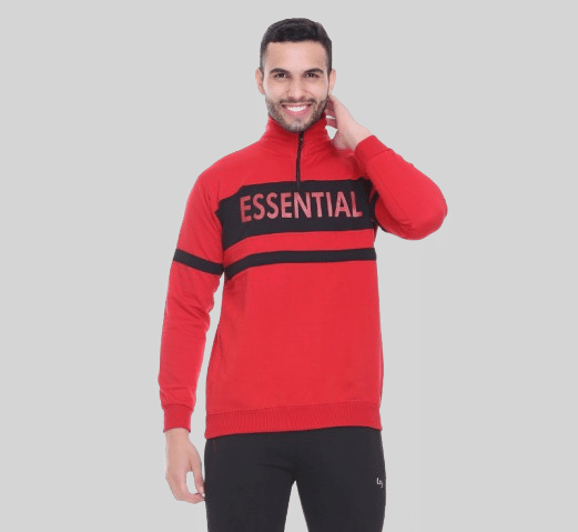 LEEBONEE Fleece High Neck Men's Sweatshirt - Red ( Pack of 1 ) LEEBONEE Fleece High Neck Men's Sweatshirt - Red ( Pack of 1 )