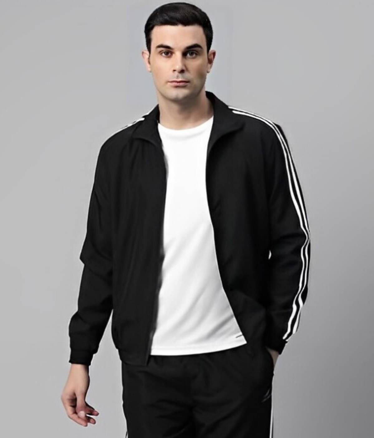 PLUS PARADISE Polyester Men's Casual Jacket - Black ( Pack of 1 ) PLUS PARADISE Polyester Men's Casual Jacket - Black ( Pack of 1 )