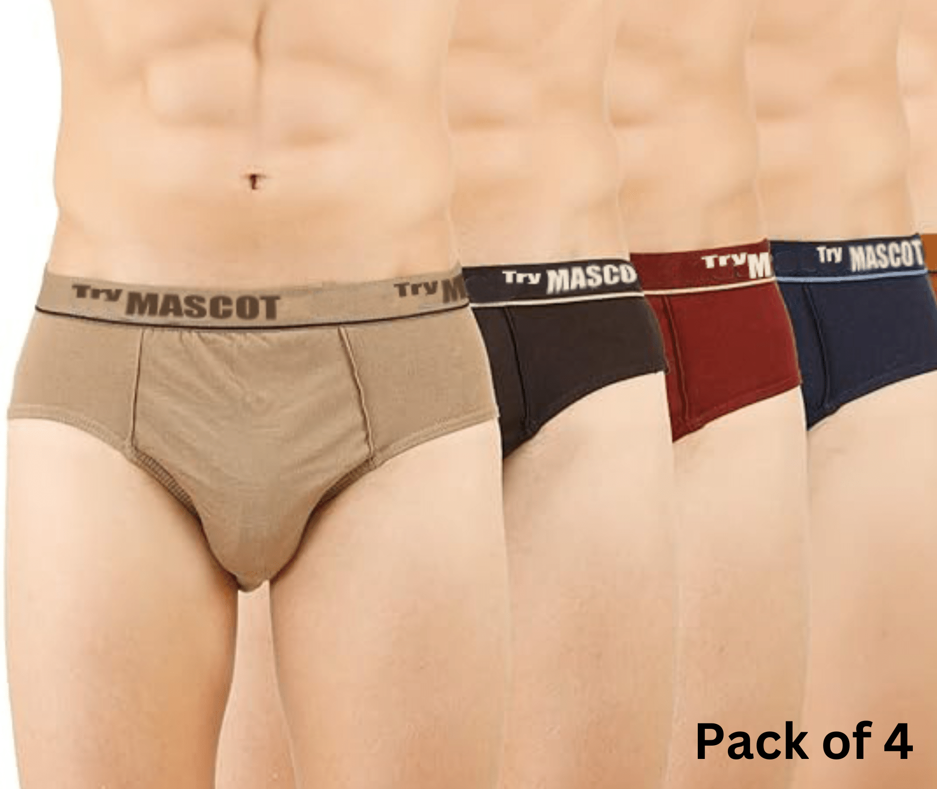 Mascot Pack of 4 Cotton Briefs For Men's ( Multicolor ) Mascot Pack of 4 Cotton Briefs For Men's ( Multicolor )