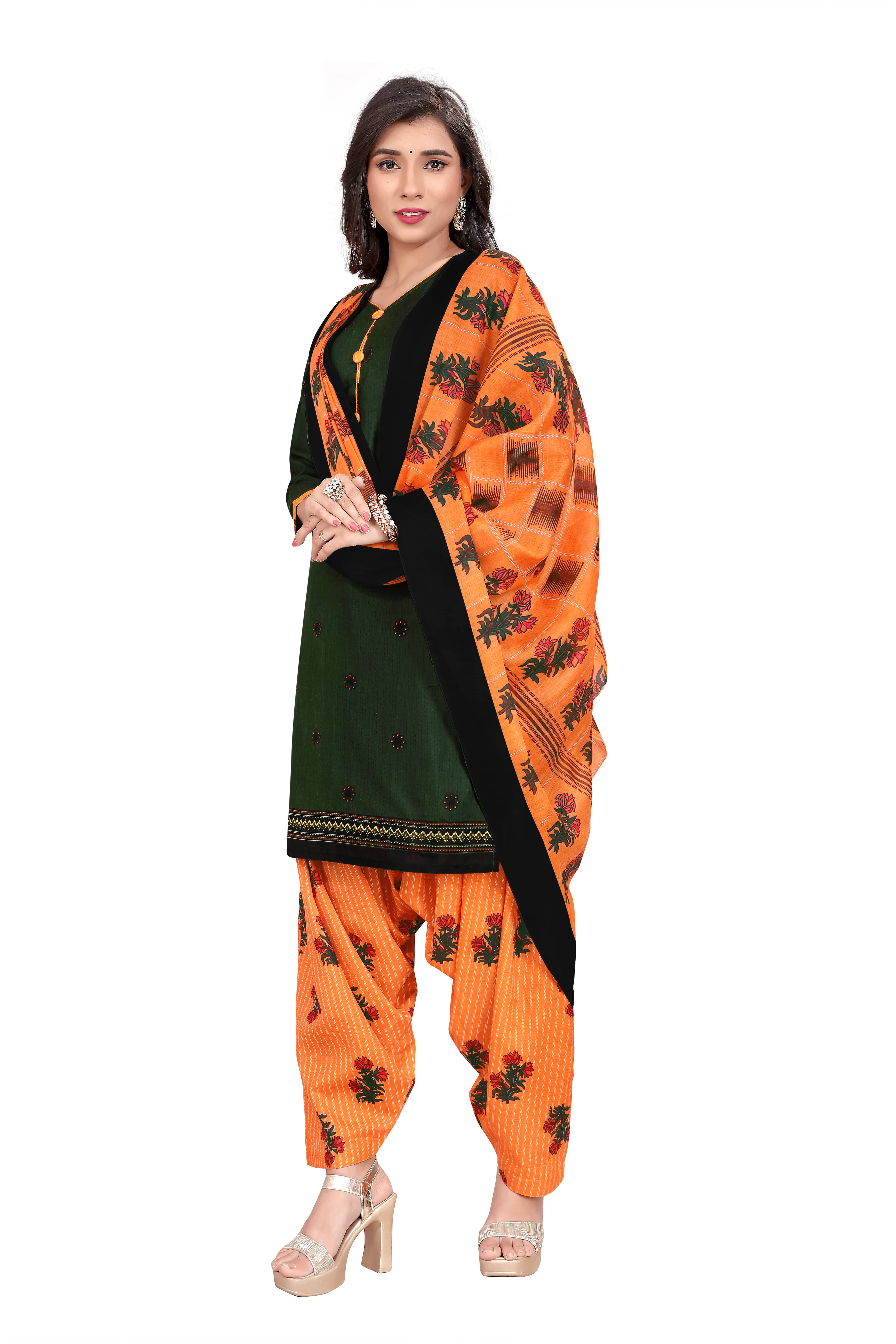 Rajnandini Women Cotton Blend Printed Straight Kurti With Patiala Salwar ( Green ) Rajnandini Women Cotton Blend Printed Straight Kurti With Patiala Salwar ( Green )