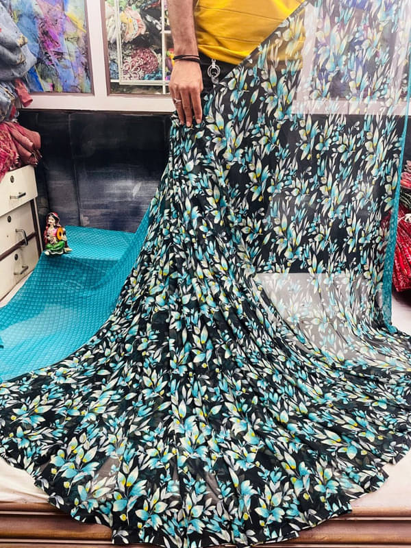 Sanjana Silks Georgette Printed Saree With Unstitched Blouse Piece ( SkyBlue ) Sanjana Silks Georgette Printed Saree With Unstitched Blouse Piece ( SkyBlue )