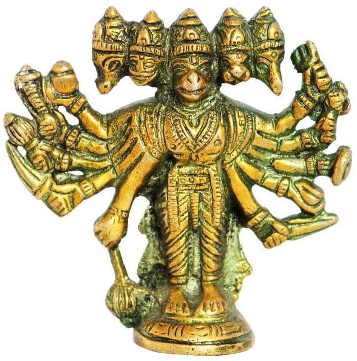     			Shri Astha Vinayak Brass Punchmukhi hanuman Idol ( 9 cm )
