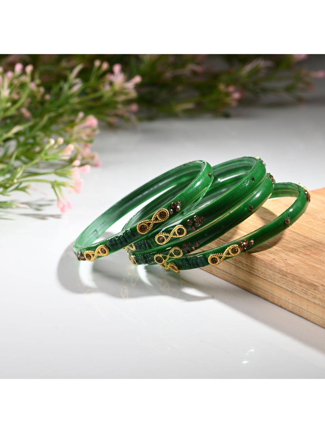 Somil Green Bangle Set ( Pack of 4 ) Somil Green Bangle Set ( Pack of 4 )