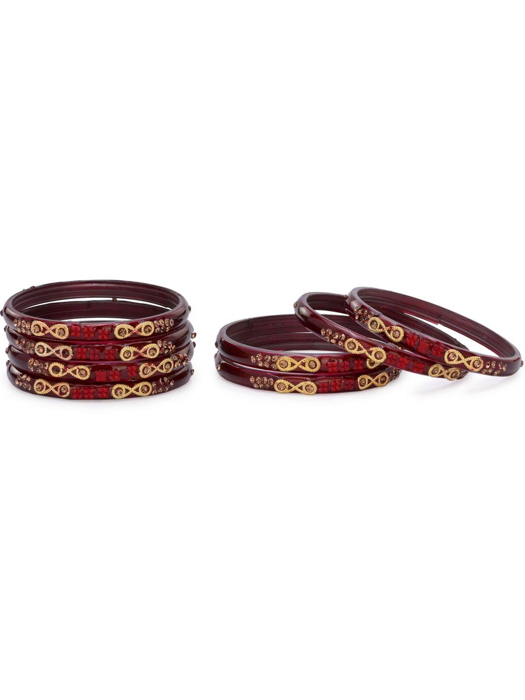     			Somil Maroon Bangle Set ( Pack of 8 )