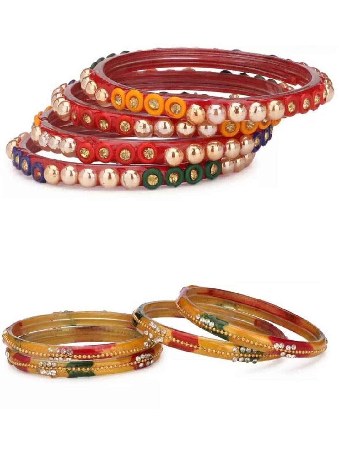     			Somil Multicolor Bangle Set ( Pack of 8 )