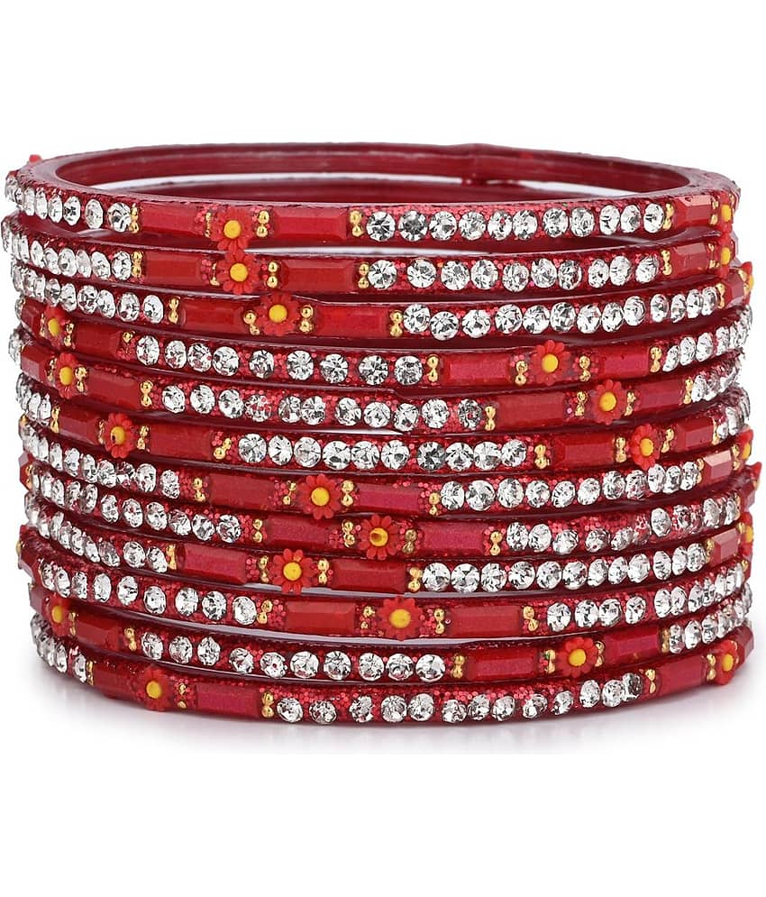 Somil Red Bangle Set ( Pack of 12 ) - Bangles & Bracelets | Buy online on ZillyBuy