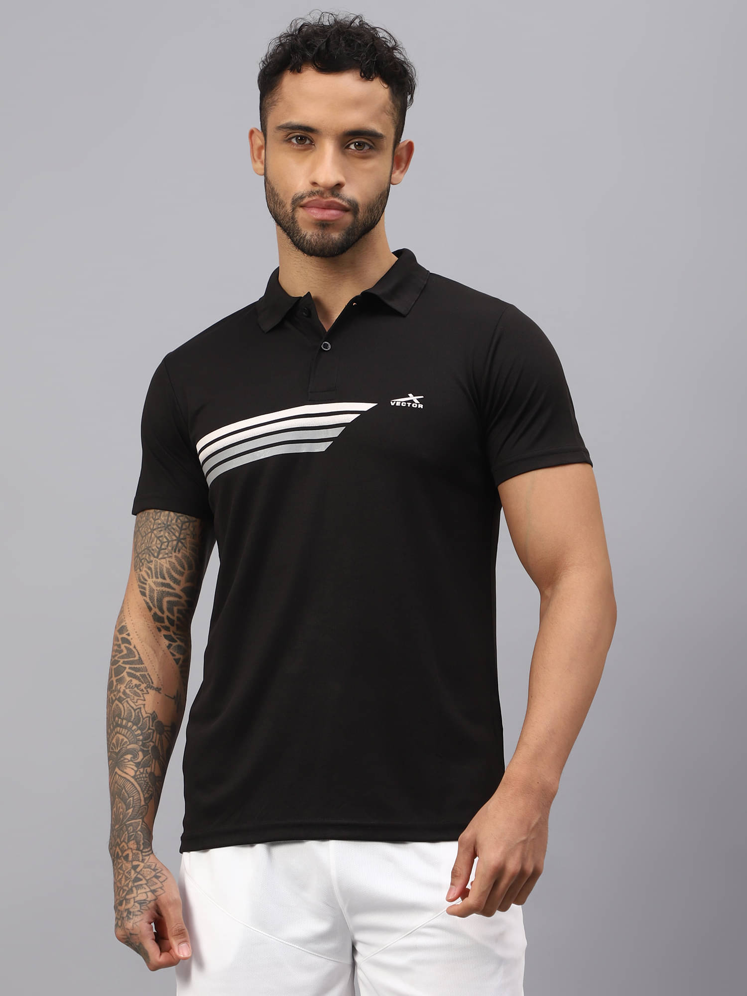 Vector X Black Polyester Regular Fit Men's Sports Polo T-Shirt ( Pack of 1 ) Vector X Black Polyester Regular Fit Men's Sports Polo T-Shirt ( Pack of 1 )