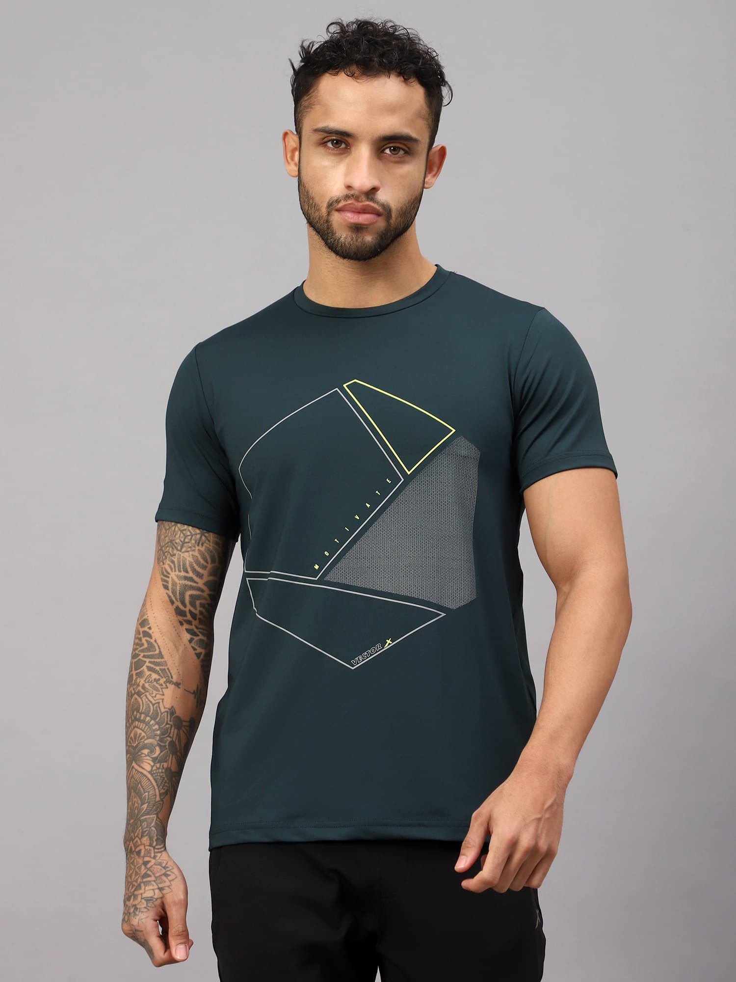 Vector X Green Polyester Regular Fit Men's Sports T-Shirt ( Pack of 1 ) Vector X Green Polyester Regular Fit Men's Sports T-Shirt ( Pack of 1 )