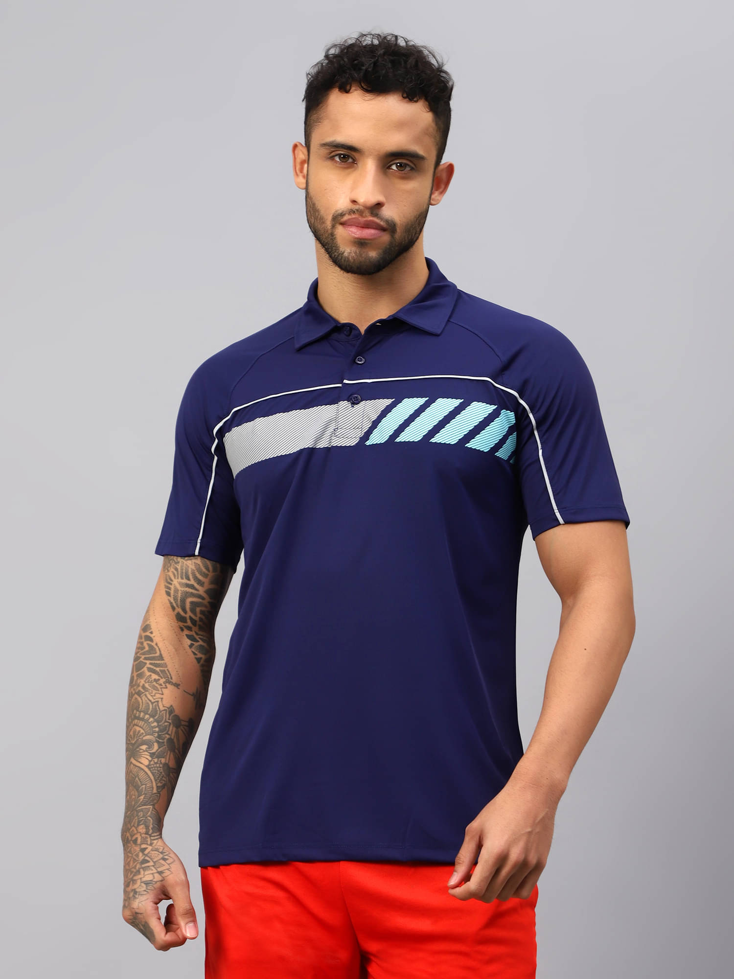 Vector X Navy Polyester Regular Fit Men's Sports Polo T-Shirt ( Pack of 1 ) Vector X Navy Polyester Regular Fit Men's Sports Polo T-Shirt ( Pack of 1 )