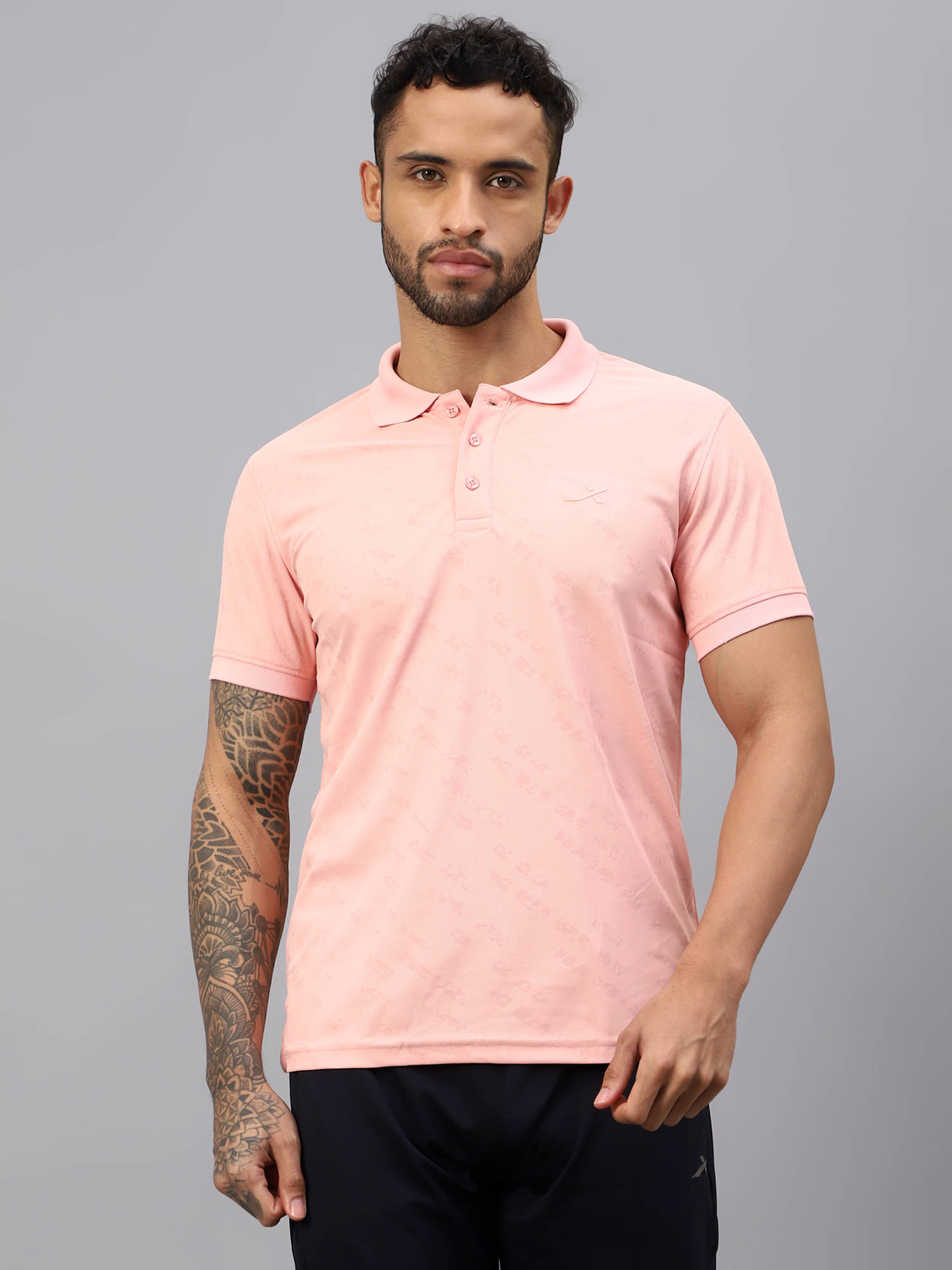 Vector X Peach Polyester Regular Fit Men's Sports Polo T-Shirt ( Pack of 1 ) Vector X Peach Polyester Regular Fit Men's Sports Polo T-Shirt ( Pack of 1 )