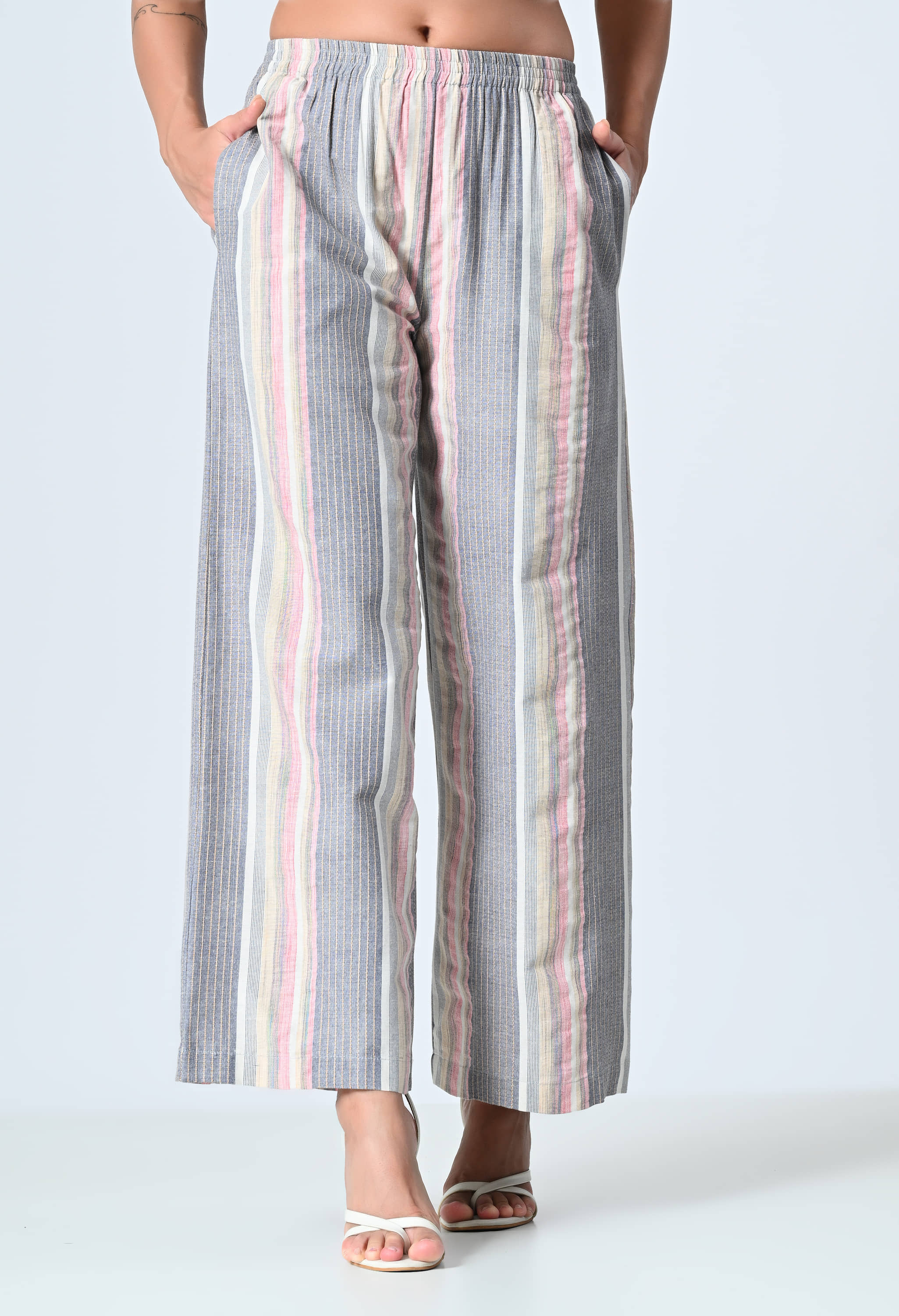 ALL WAYS YOU Grey Cotton Blend Straight Women's Palazzos ( Pack of 1 )