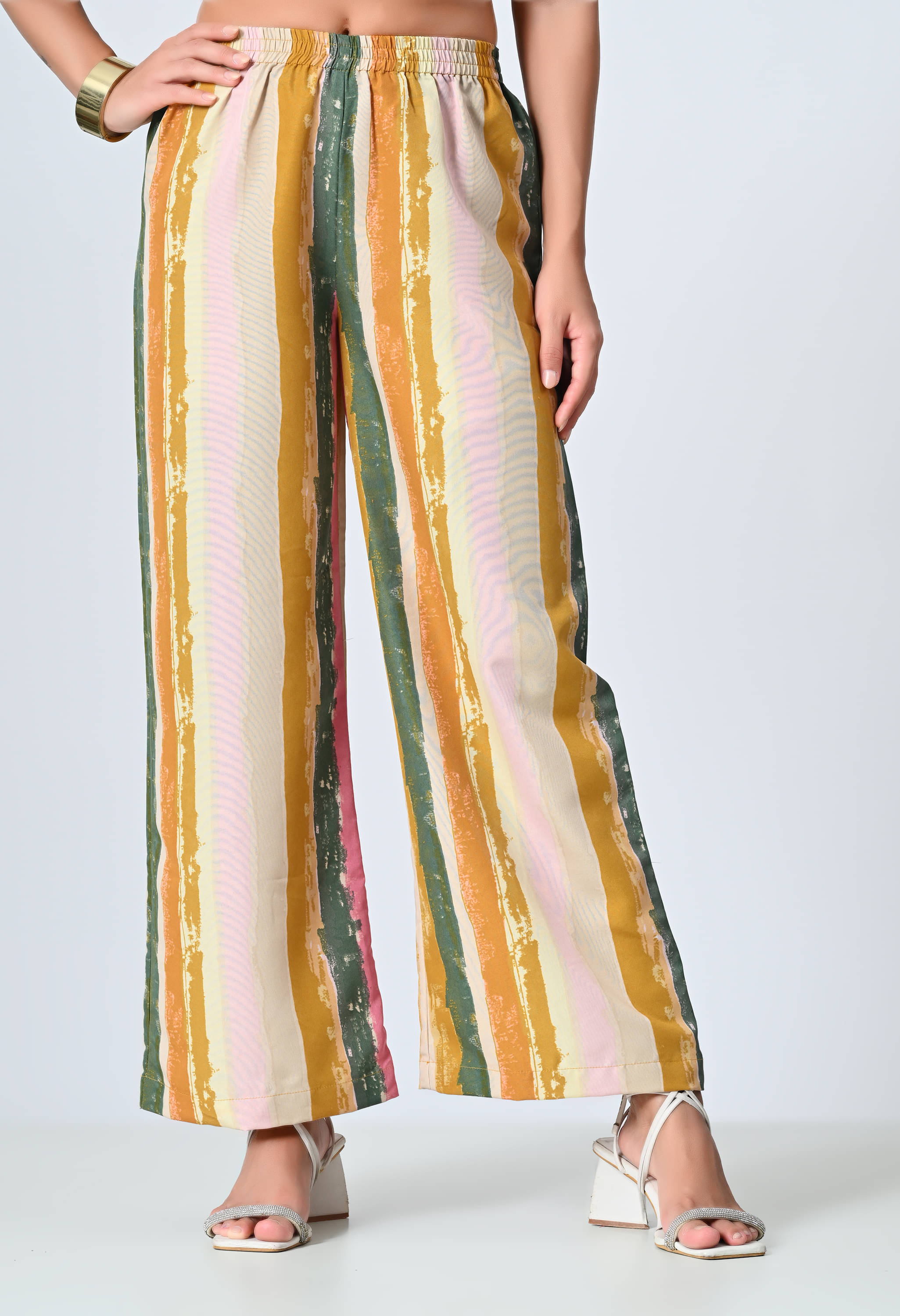 ALL WAYS YOU Multi Color Crepe Straight Women's Palazzos ( Pack of 1 ) ALL WAYS YOU Multi Color Crepe Straight Women's Palazzos ( Pack of 1 )