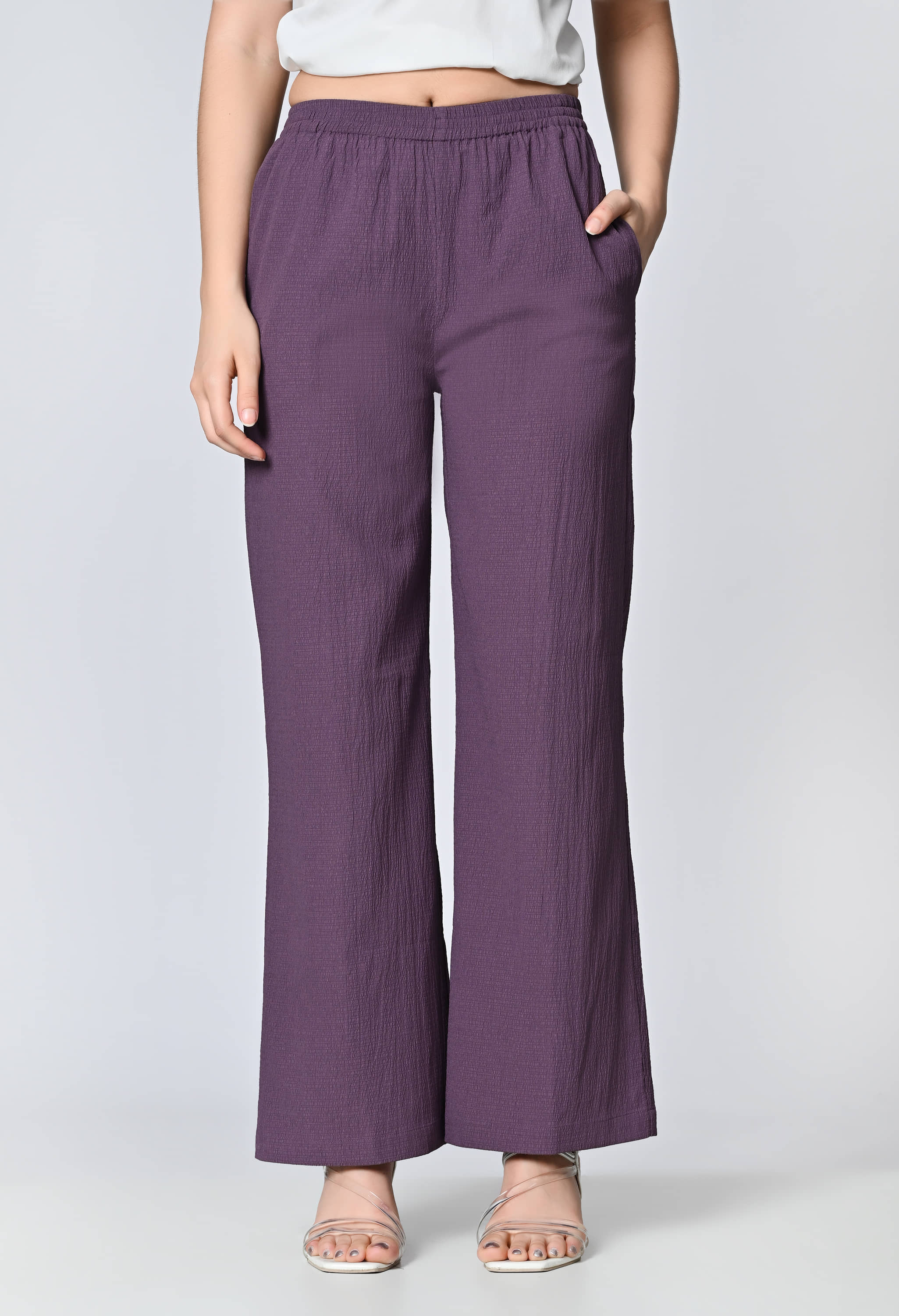 ALL WAYS YOU purple Polyester Straight Women's Palazzos ( Pack of 1 )
