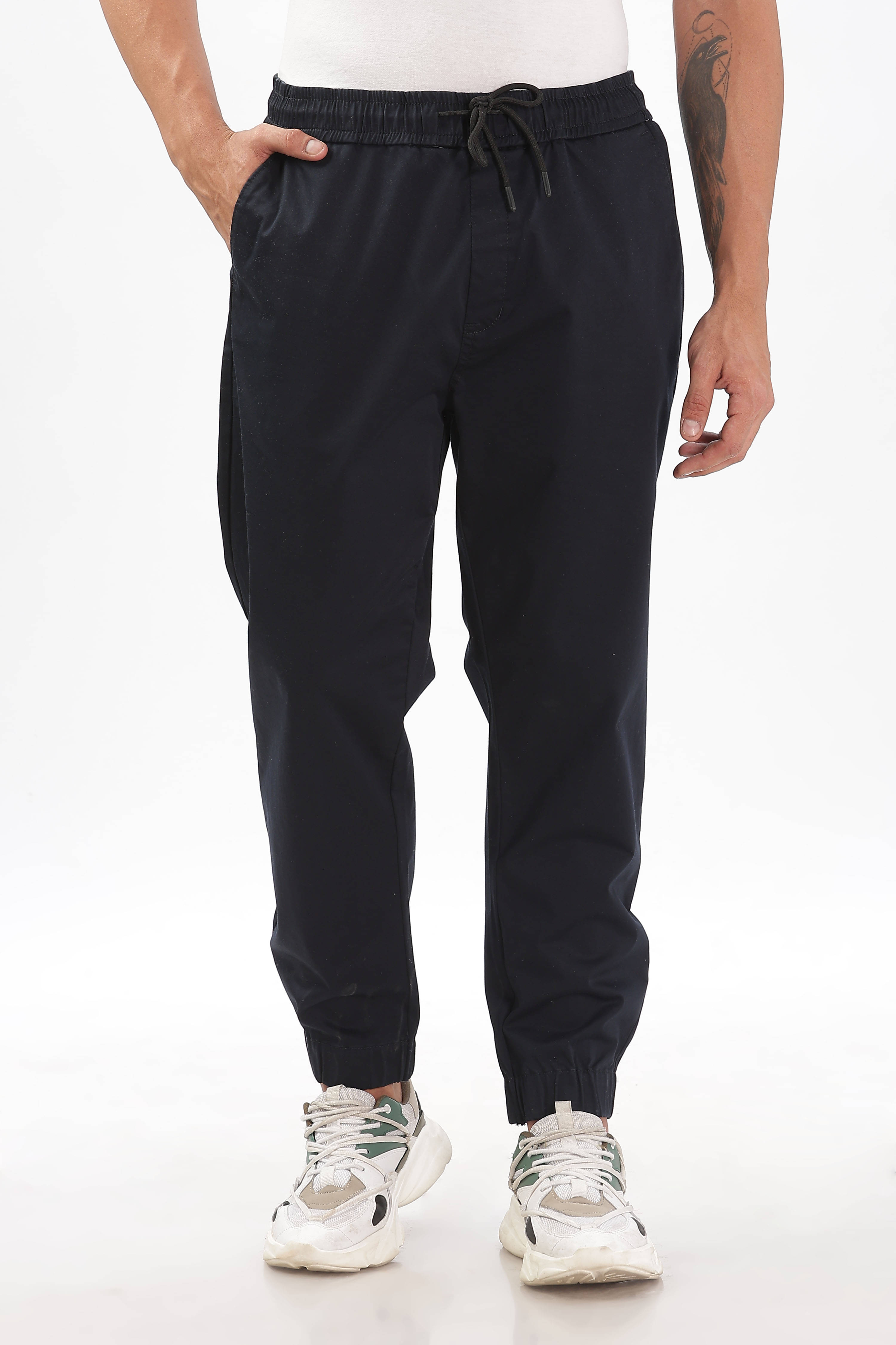     			COLOR HUNT Regular Flat Men's Joggers - Navy Blue ( Pack of 1 )
