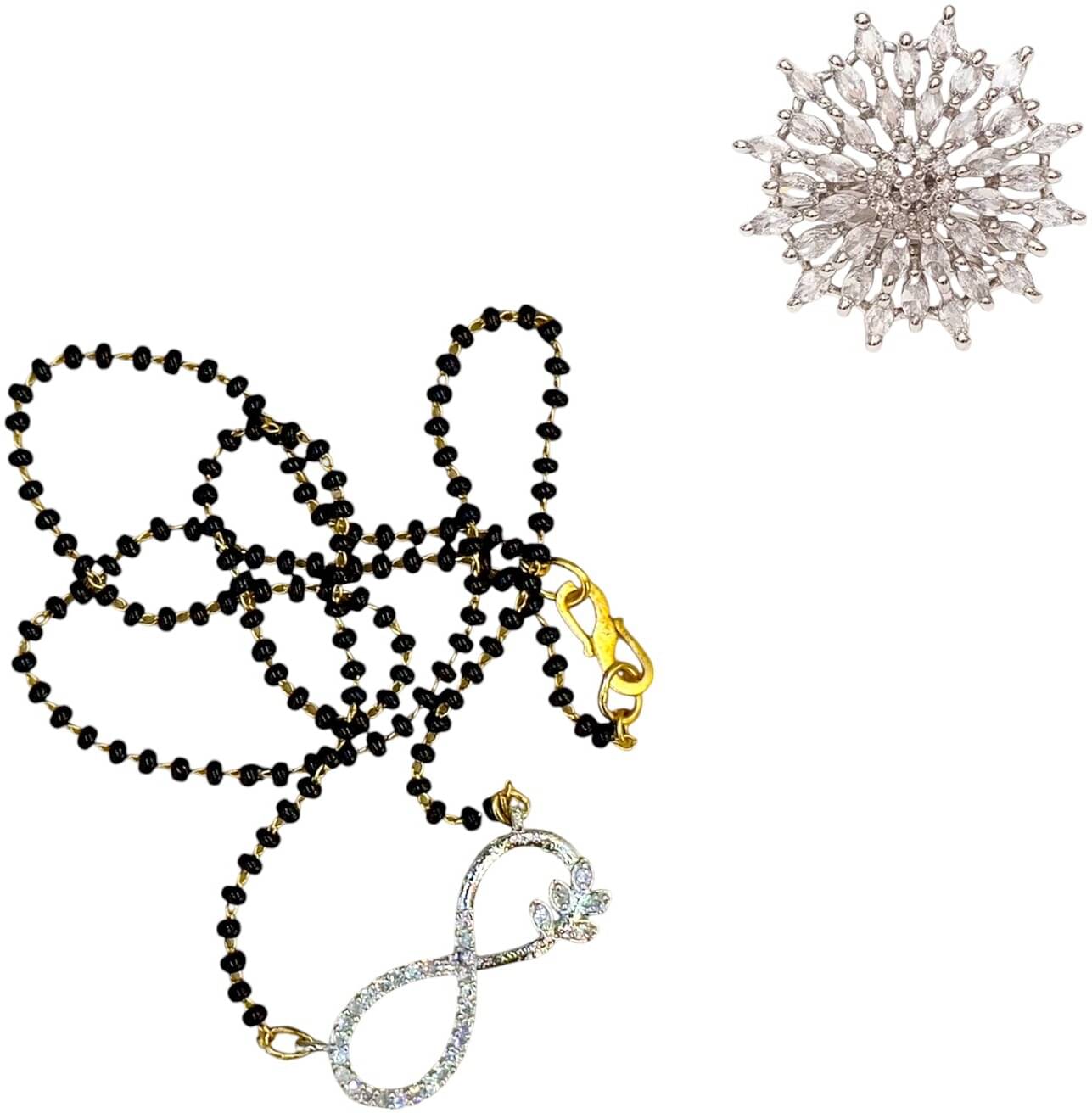     			Charms White Alloy Necklace Set ( Pack of 2 )