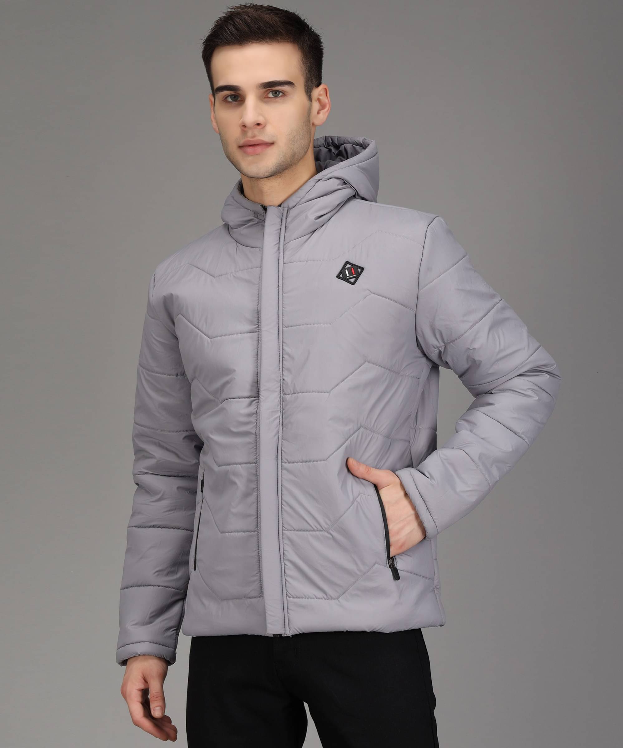 Christy World Nylon Men's Quilted & Bomber Jacket - Grey ( Pack of 1 ) Christy World Nylon Men's Quilted & Bomber Jacket - Grey ( Pack of 1 )