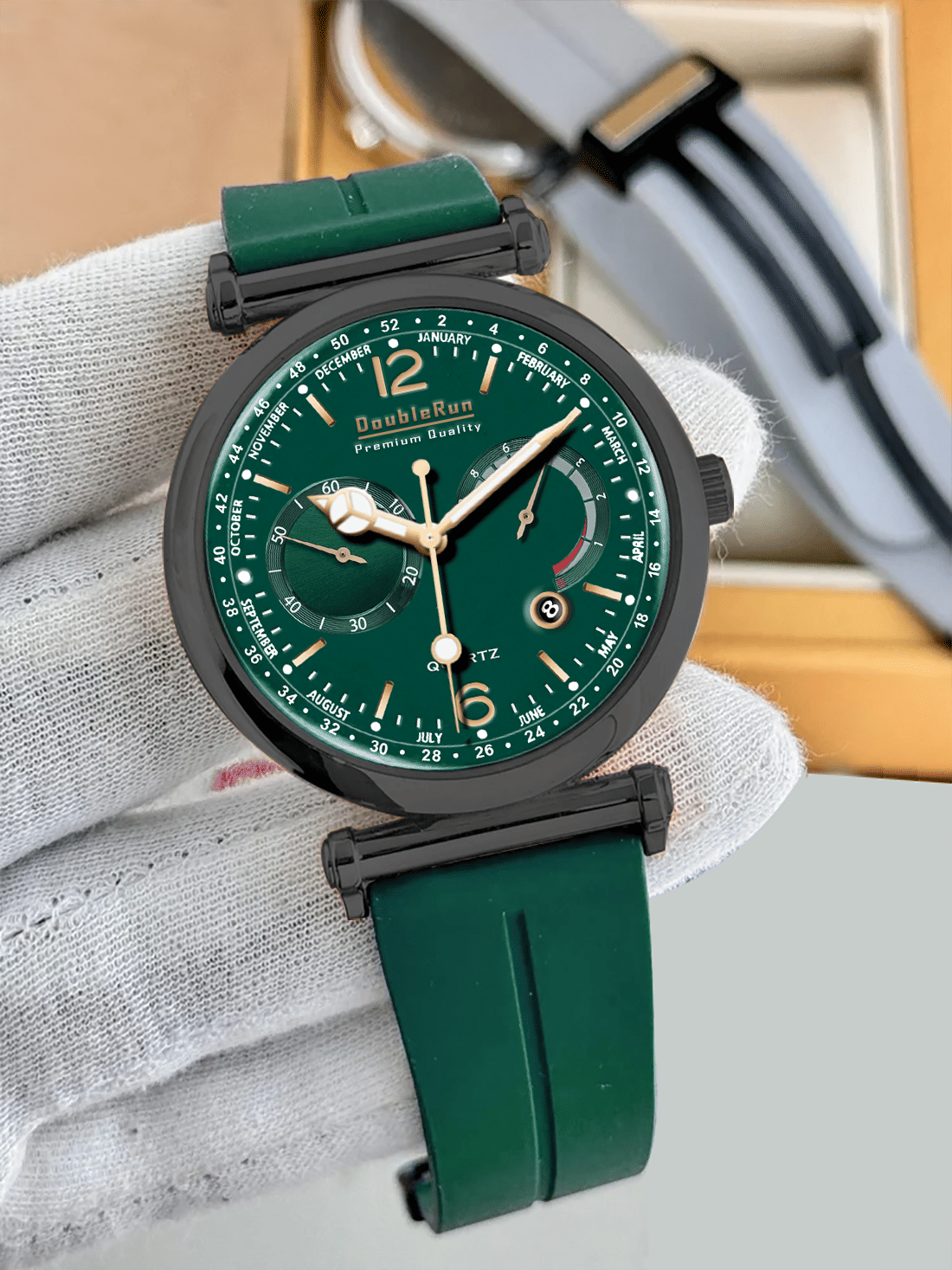     			DoubleRun Green Silicon Analog Men's Watch