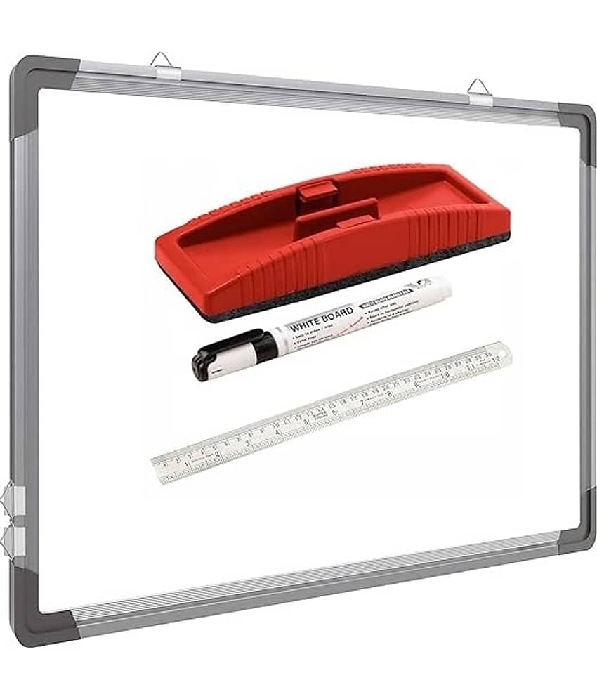 FREEDY Non Magnetic 1.5 x 2 feet Double Sided White Board and Chalk Board Front Side whiteboard Marker Surface and Back Side Chalkboard Surface Combo DMS - Stationery | Buy online on ZillyBuy
