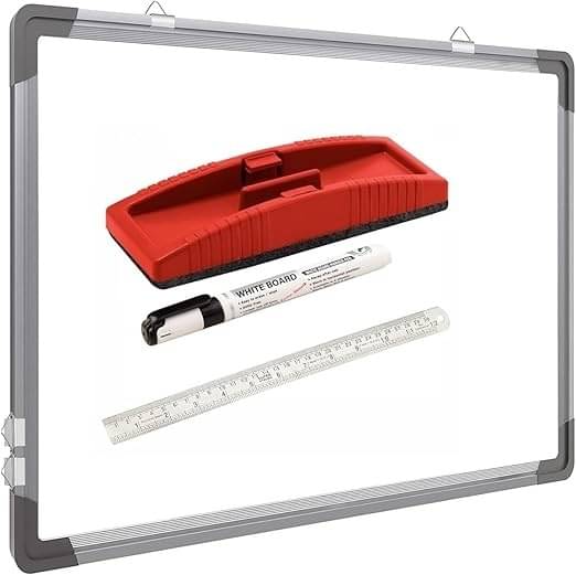 FREEDY Non Magnetic 1.5 x 2 feet Double Sided White Board and Chalk Board Front Side whiteboard Marker Surface and Back Side Chalkboard Surface combo DMS FREEDY Non Magnetic 1.5 x 2 feet Double Sided White Board and Chalk Board Front Side whiteboard Marker Surface and Back Side Chalkboard Surface combo DMS