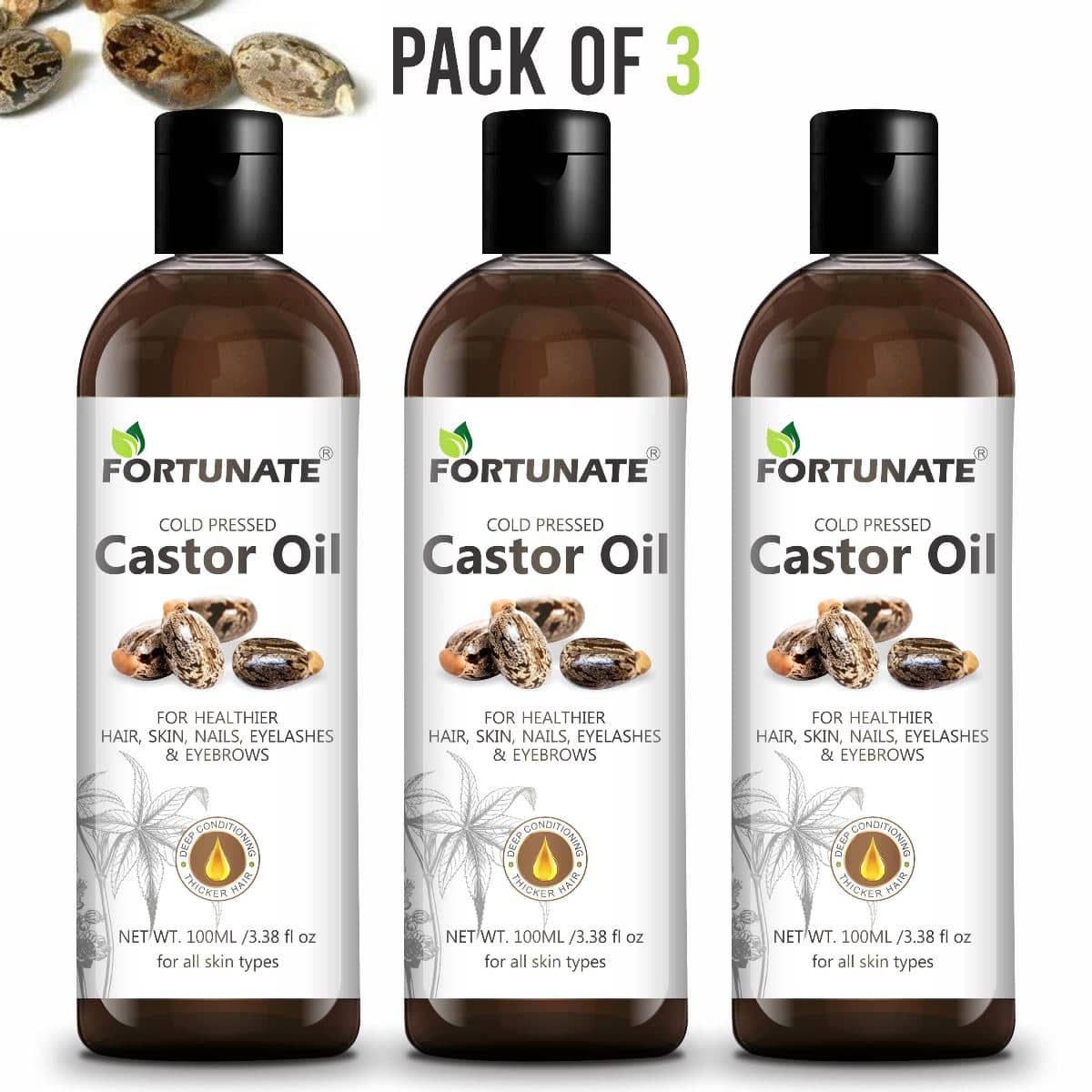 Fortunate Anti Hair Fall Castor Oil 300 ml ( Pack of 3 )