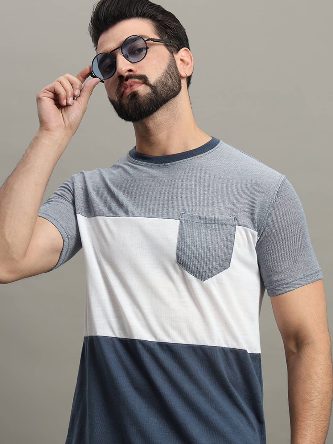 GET GOLF Pack of 1 Cotton Blend Regular Fit Men's T-Shirt ( Blue )