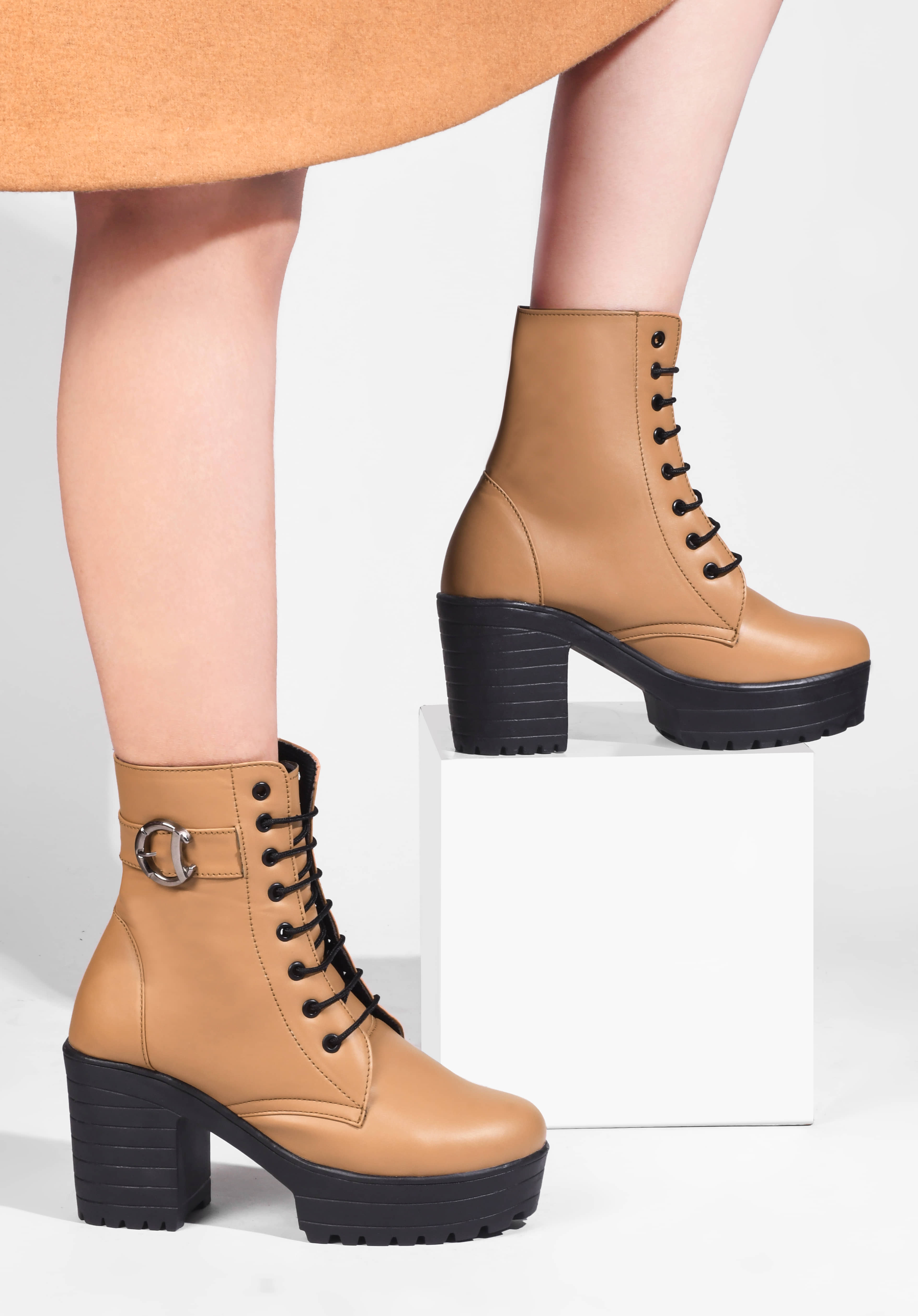 JM Looks Tan Women's Ankle Length Boots