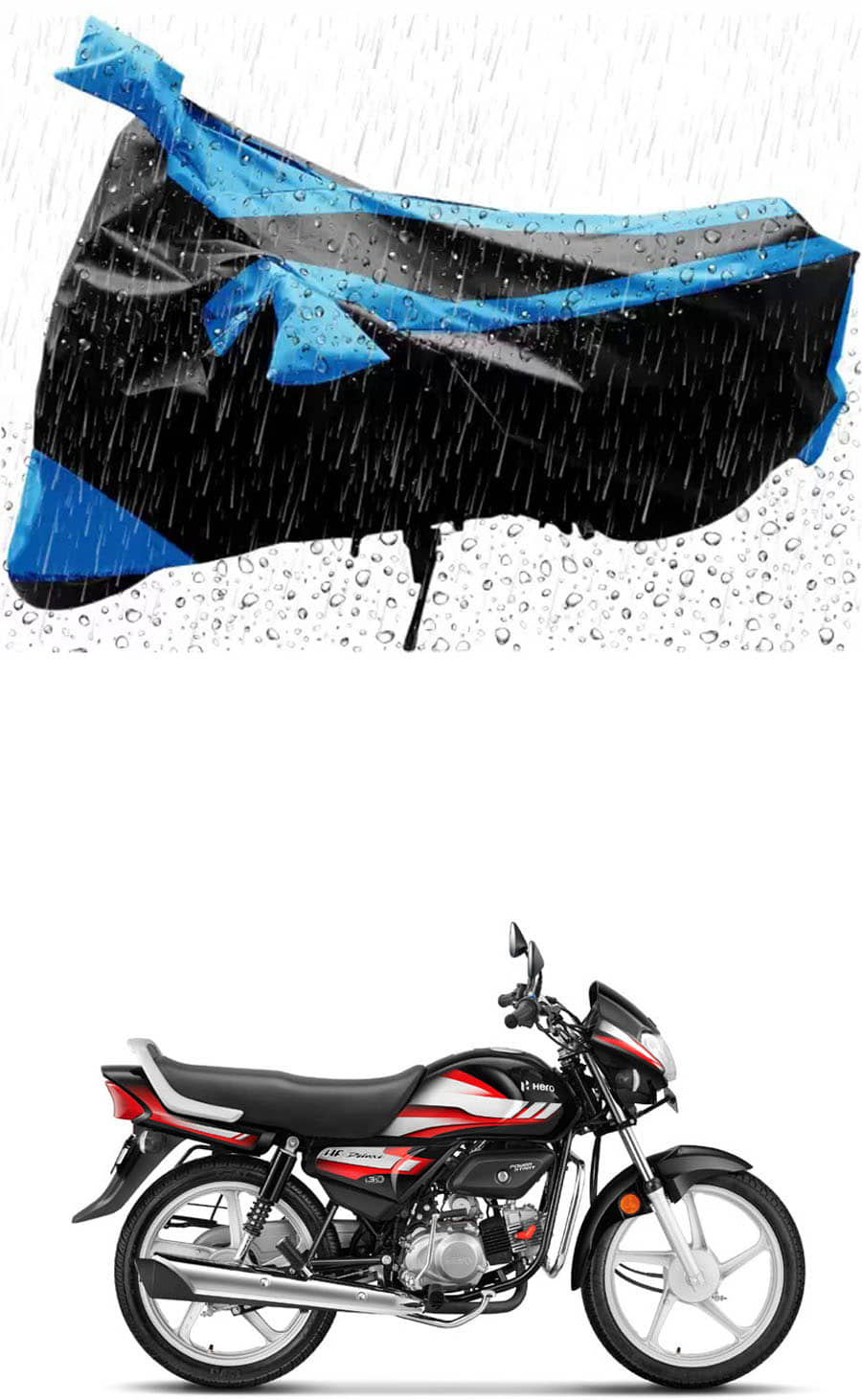 JVG Bike Body Cover for Hero HF Deluxe ( Pack of 1 ) , Blue