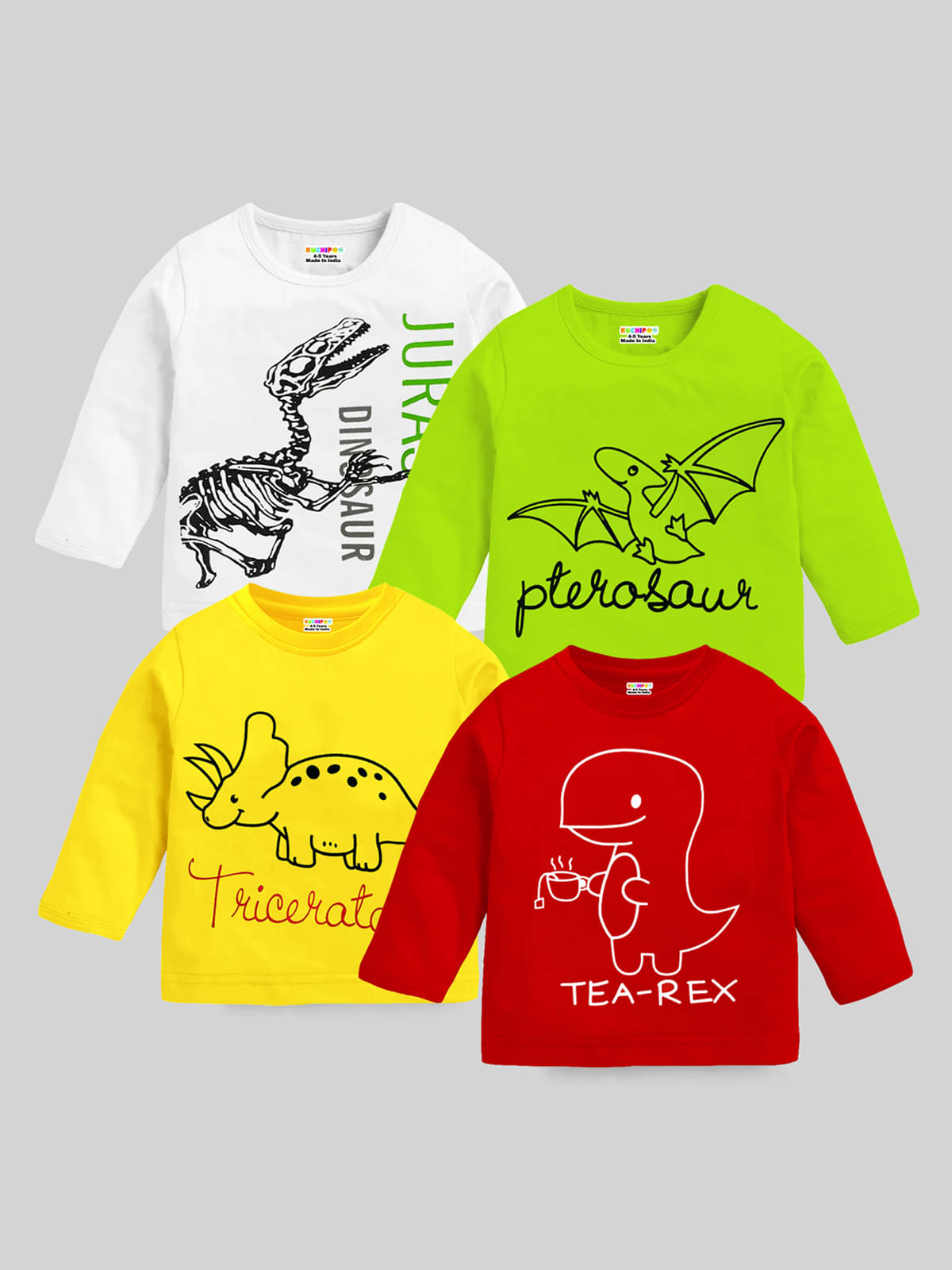     			Kuchipoo Pack of 4 Baby Boys Cotton Blend T-Shirt ( Multicolor )