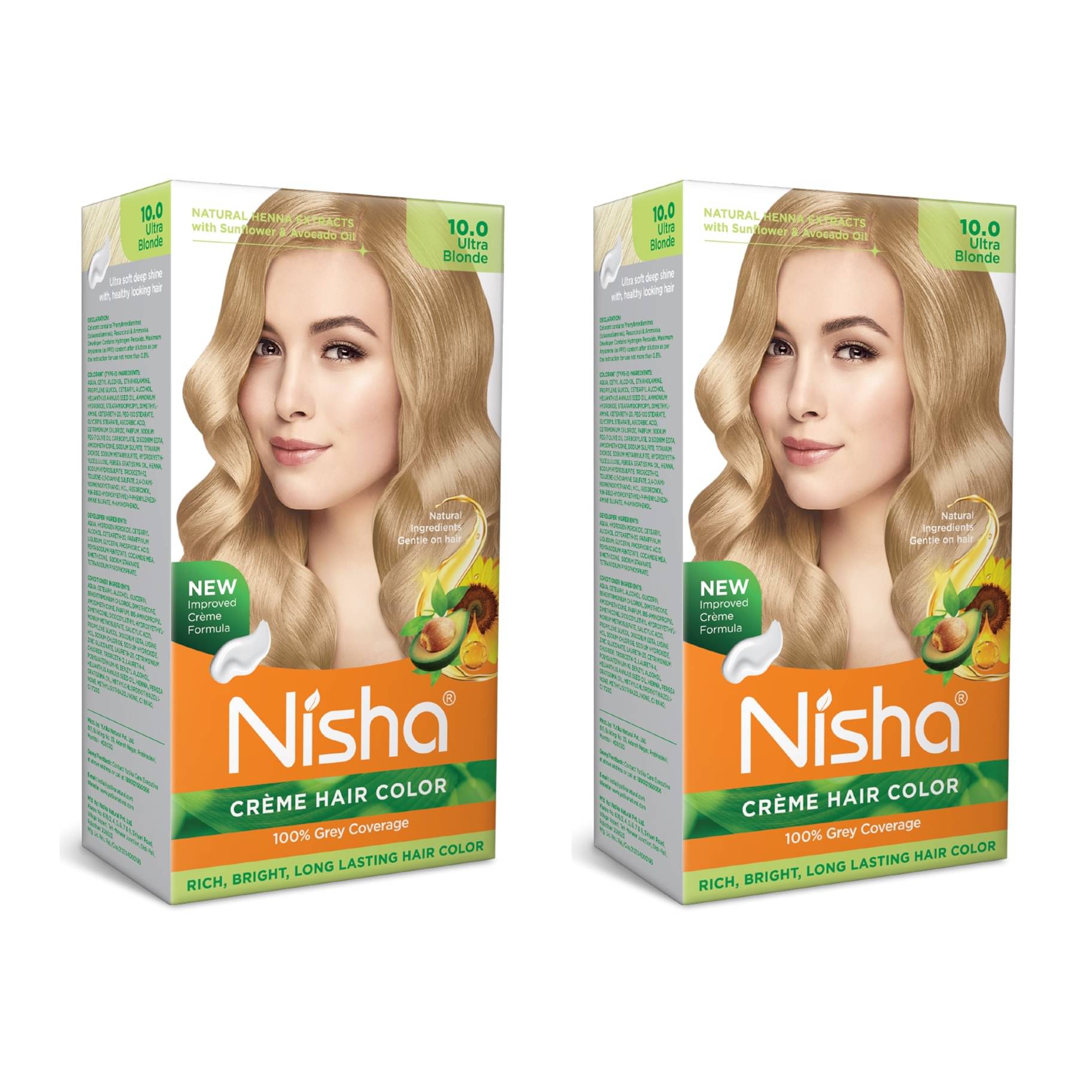     			Nisha Creme Hair Color Ultra Blonde 150g Pack of 2, Permanent Hair Colour for Women & Men, Long Lasting Hair Color