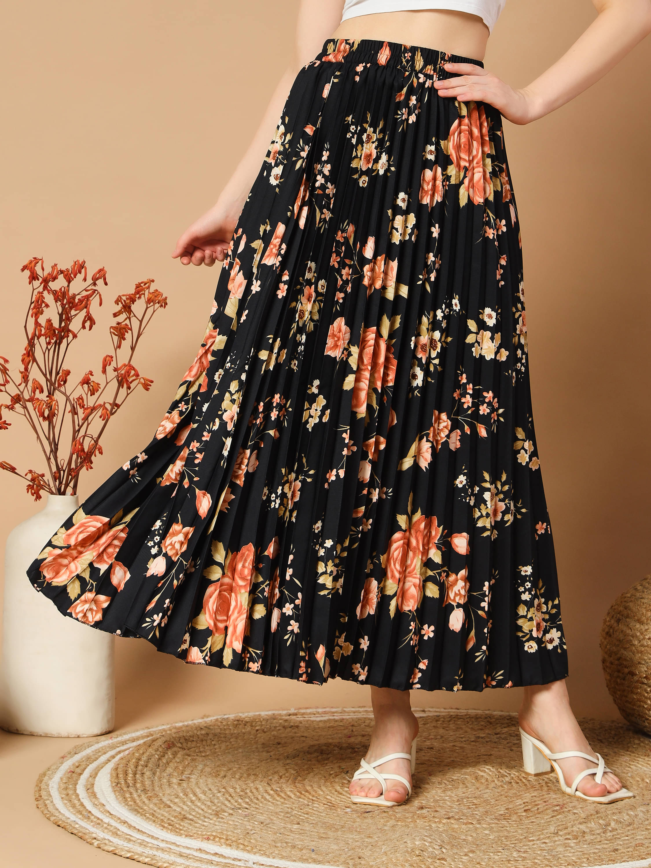 OTABU Black Polyester Women's A-Line Skirt ( Pack of 1 ) OTABU Black Polyester Women's A-Line Skirt ( Pack of 1 )