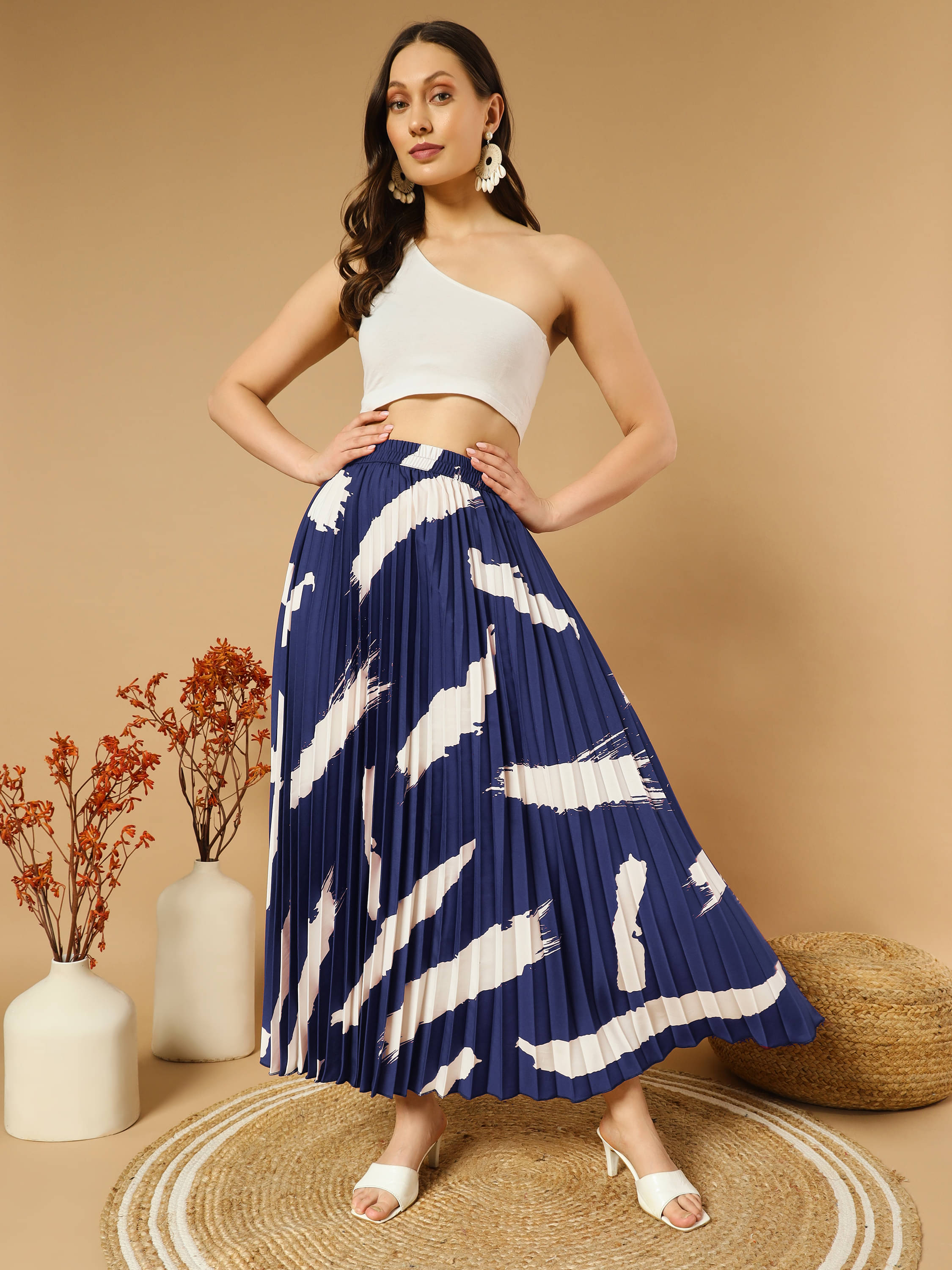     			OTABU Grey Polyester Women's A-Line Skirt ( Pack of 1 )