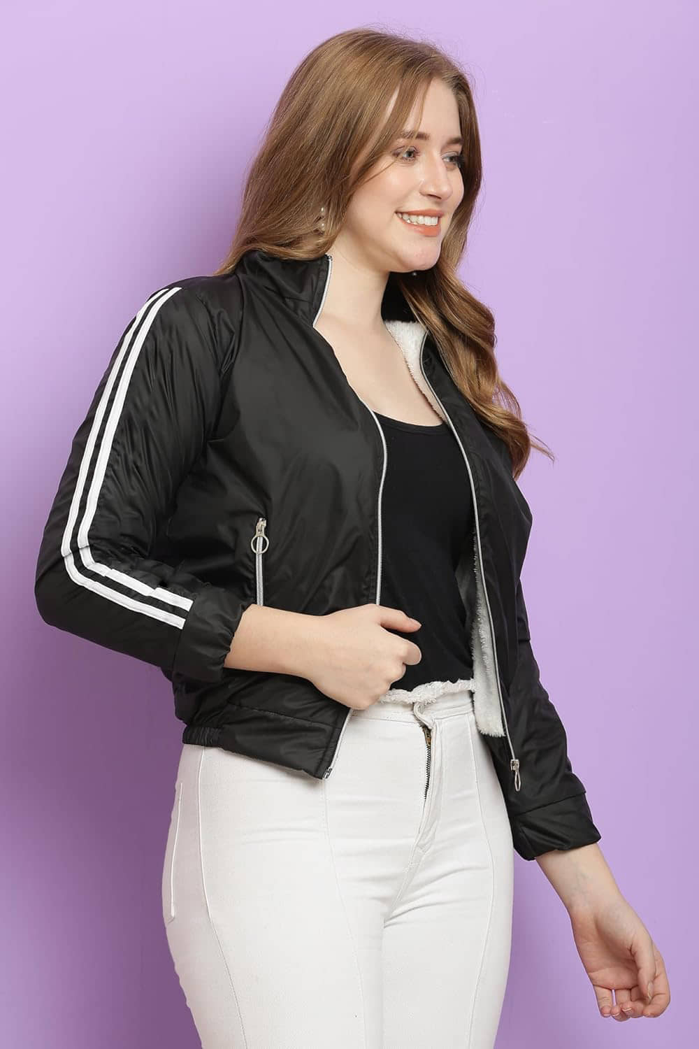 PLUS PARADISE - Polyester Blend Black Jackets - Jackets & Coats | Buy online on ZillyBuy