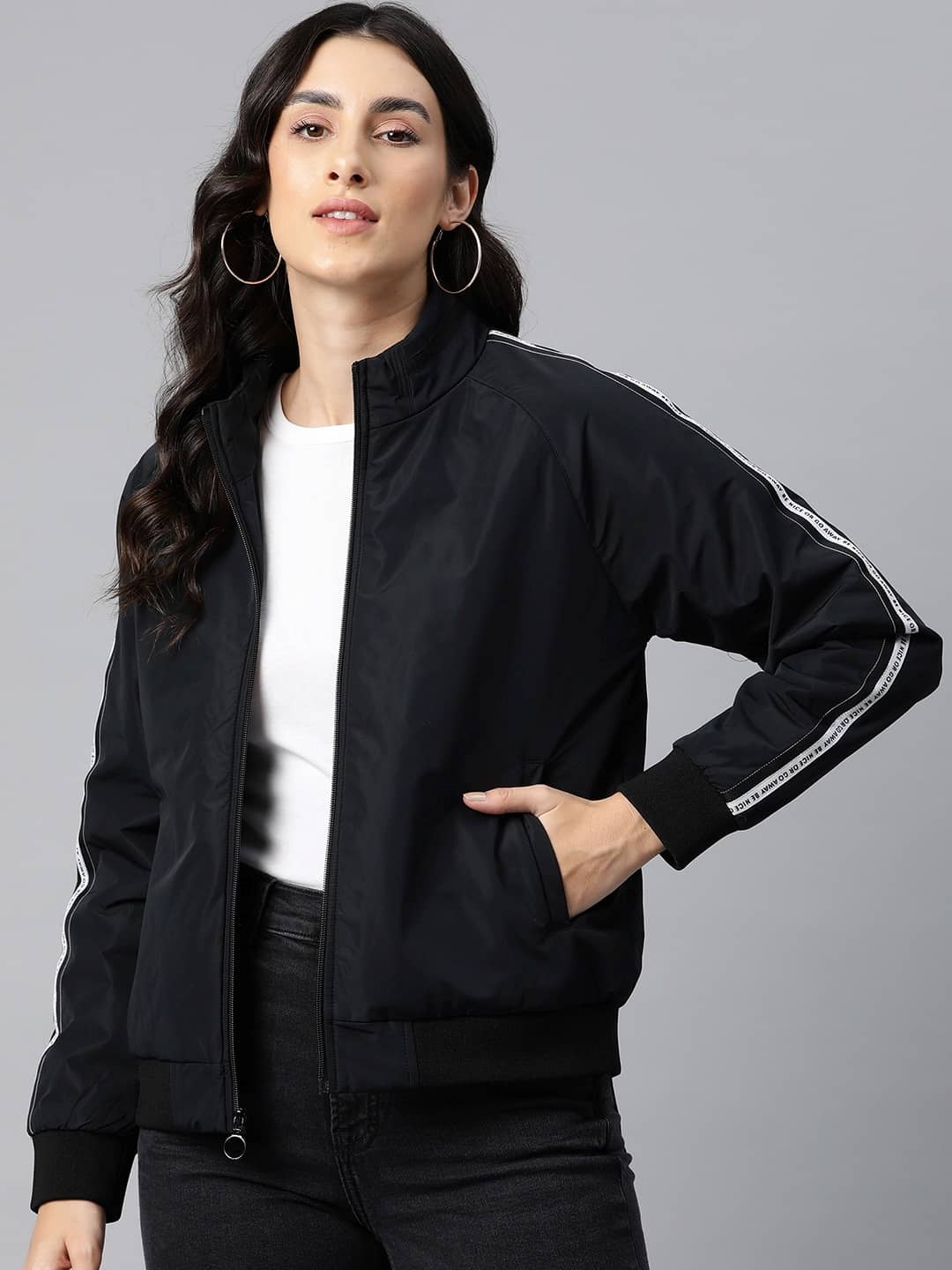PLUS PARADISE - Polyester Blend Black Jackets - Jackets & Coats | Buy online on ZillyBuy