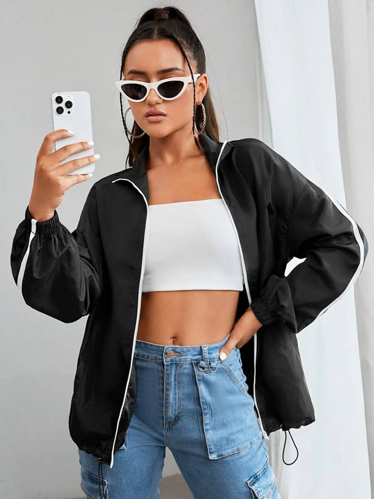     			PLUS PARADISE - Polyester Blend Black Jackets