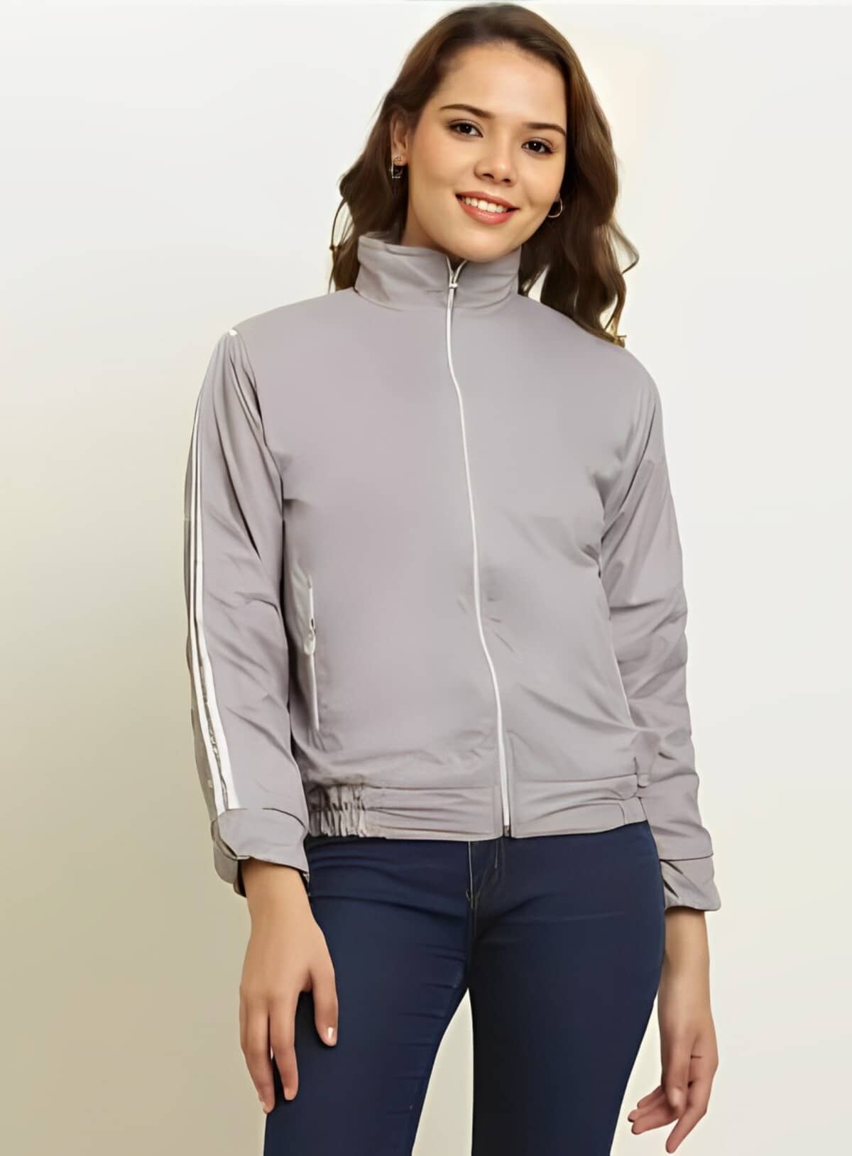 PLUS PARADISE - Polyester Blend Grey Jackets - Jackets & Coats | Buy online on ZillyBuy