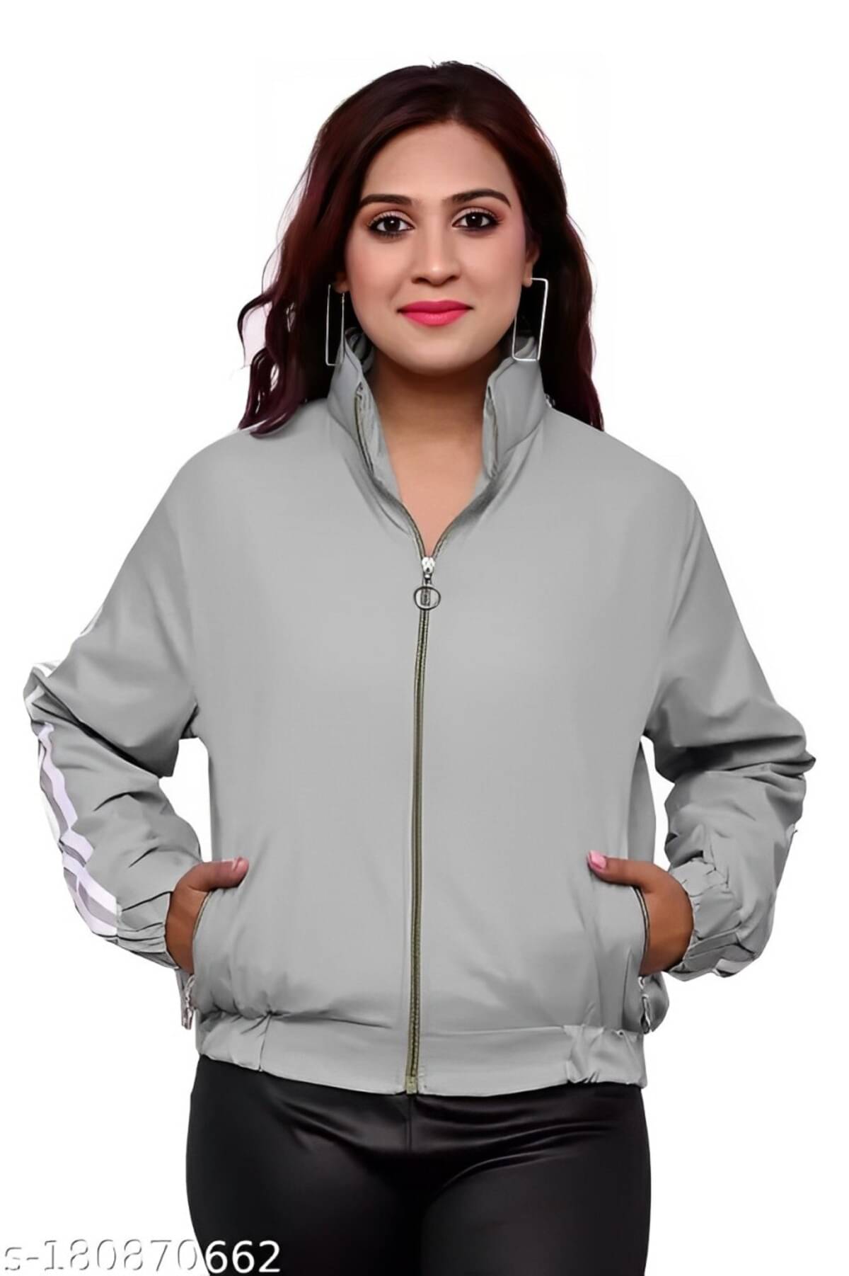     			PLUS PARADISE - Polyester Blend Grey Jackets