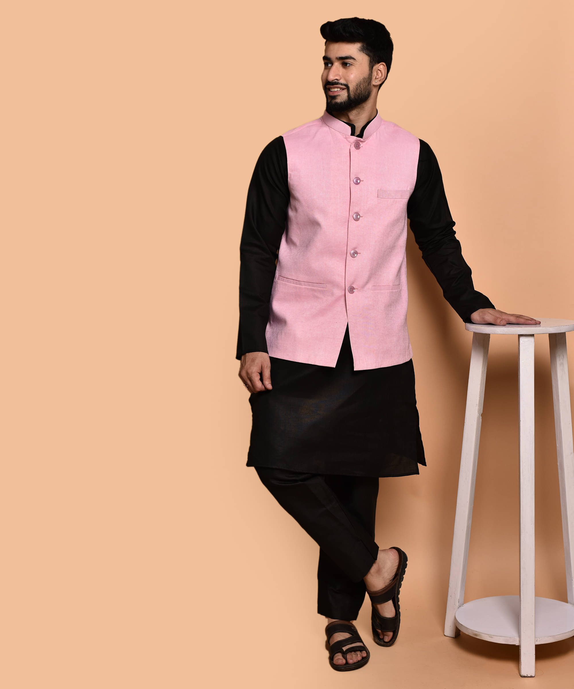 PRINTCULTR Black Cotton Regular Fit Men's Kurta Pyjama Set ( Pack of 1 ) PRINTCULTR Black Cotton Regular Fit Men's Kurta Pyjama Set ( Pack of 1 )