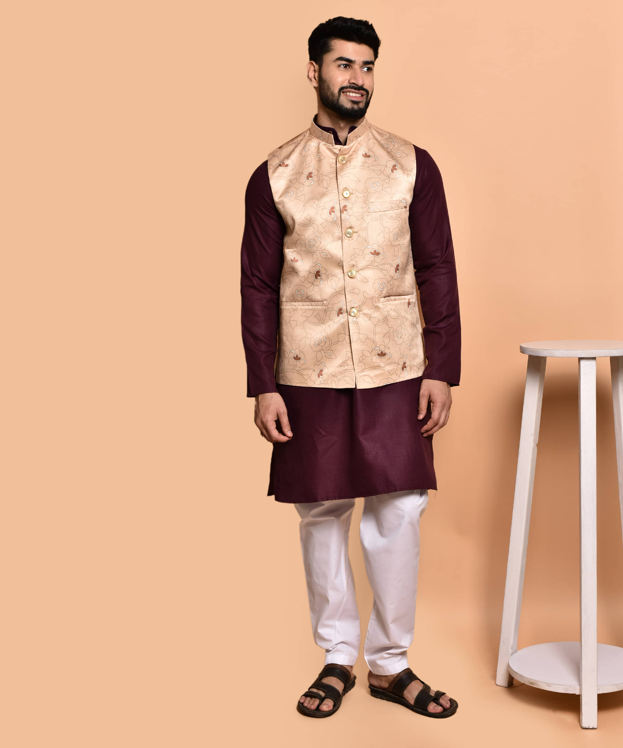 PRINTCULTR Wine Cotton Regular Fit Men's Kurta Pyjama Set ( Pack of 1 ) PRINTCULTR Wine Cotton Regular Fit Men's Kurta Pyjama Set ( Pack of 1 )