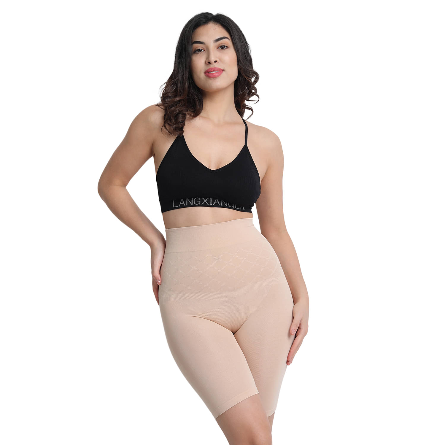     			3Mads Cotton Women's Thigh Compressor ( Beige ) SFH007_SK_S