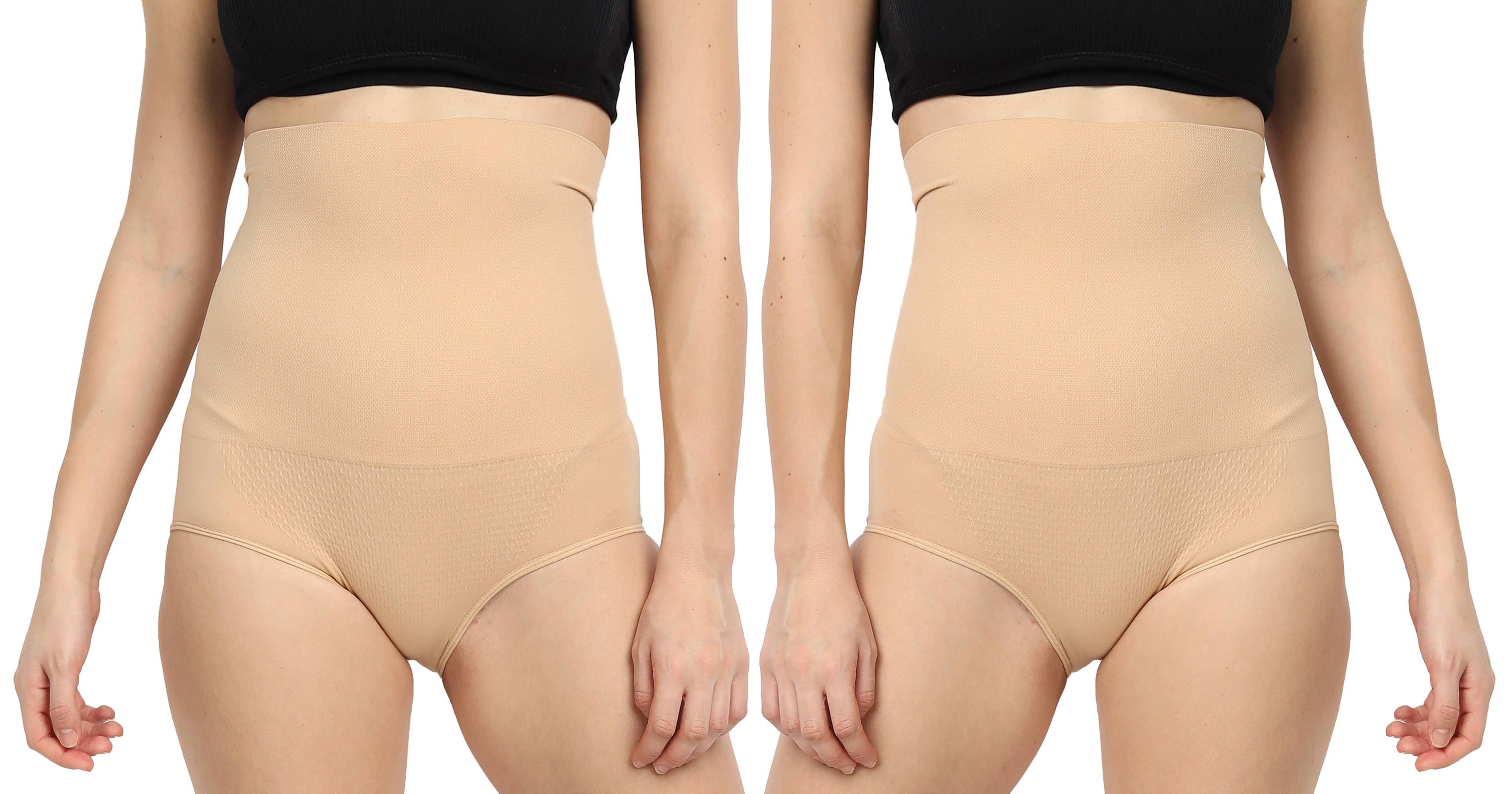     			3Mads Pack of 2 Cotton Women's Tummy Tucker ( Beige ) SFH047_SK_SK_S