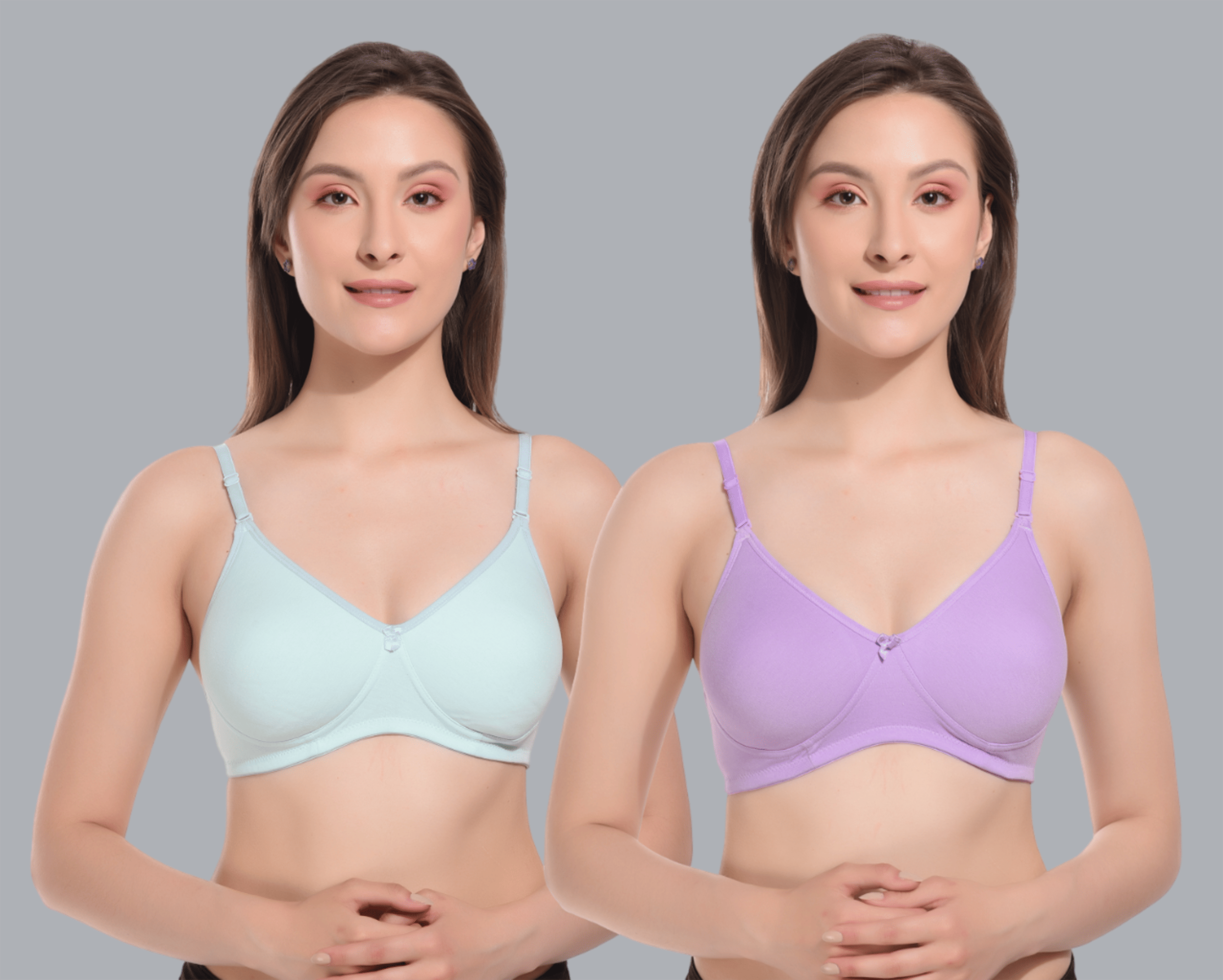 Viral Girl Pack of 2 Cotton Lightly Padded Women's T-Shirt Bra ( Purple ) VM-SPACER-CGREEN-PURPLE Viral Girl Pack of 2 Cotton Lightly Padded Women's T-Shirt Bra ( Purple ) VM-SPACER-CGREEN-PURPLE