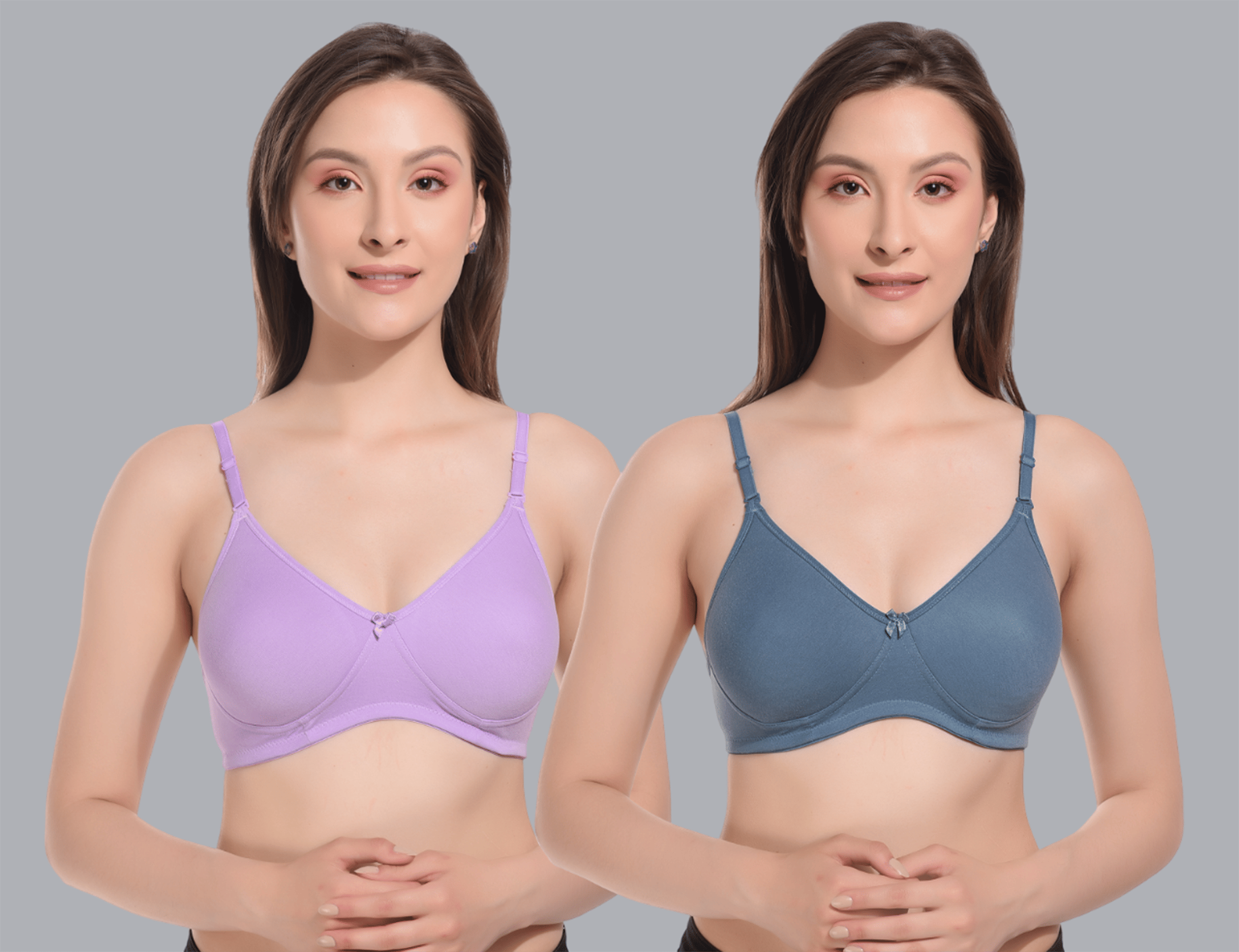     			Viral Girl Pack of 2 Cotton Lightly Padded Women's T-Shirt Bra ( Purple ) VM-SPACER-PURPLE-TEAL