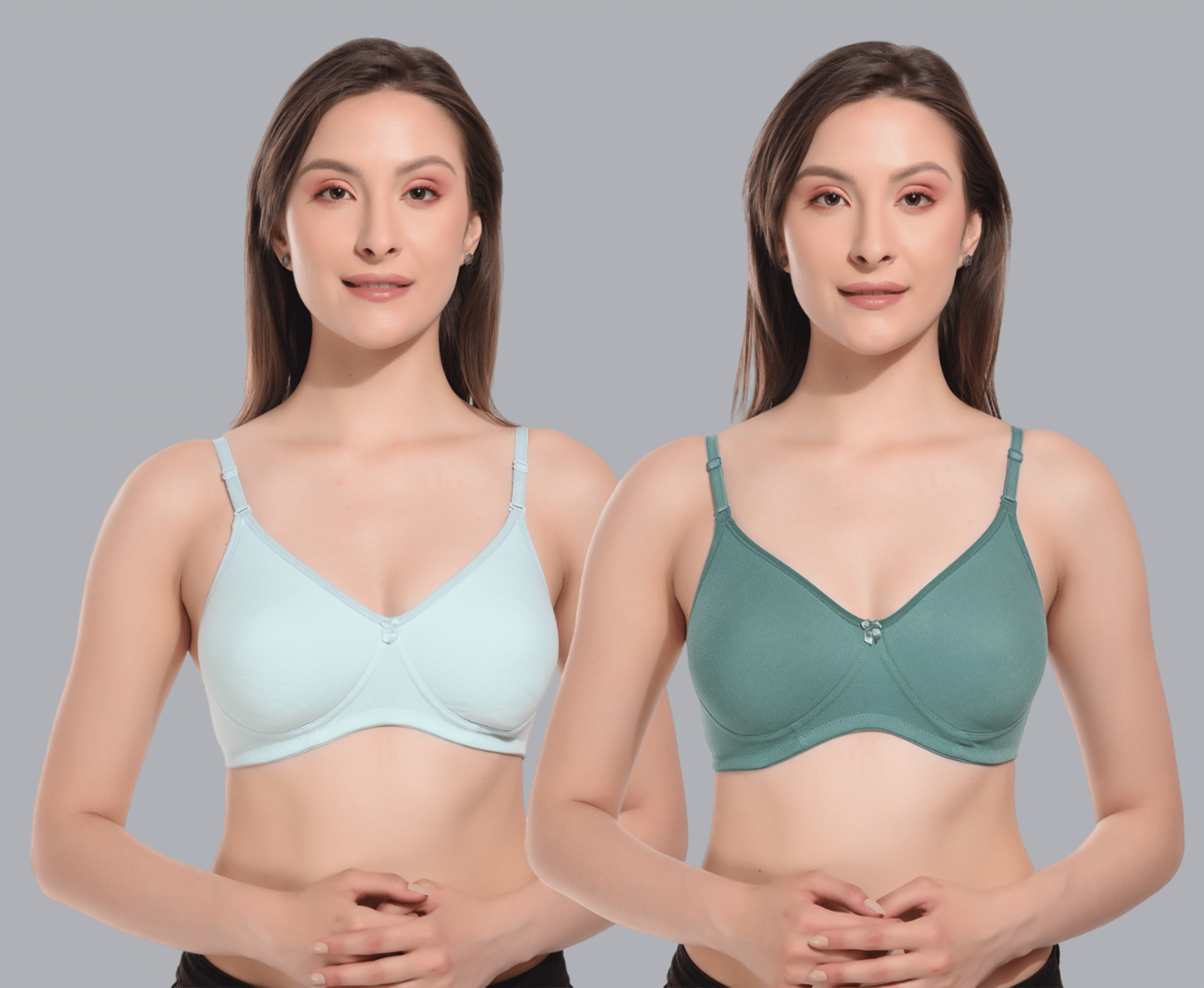     			Viral Girl Pack of 2 Cotton Lightly Padded Women's T-Shirt Bra ( Sea Green ) VM-SPACER-CGREEN-GREEN