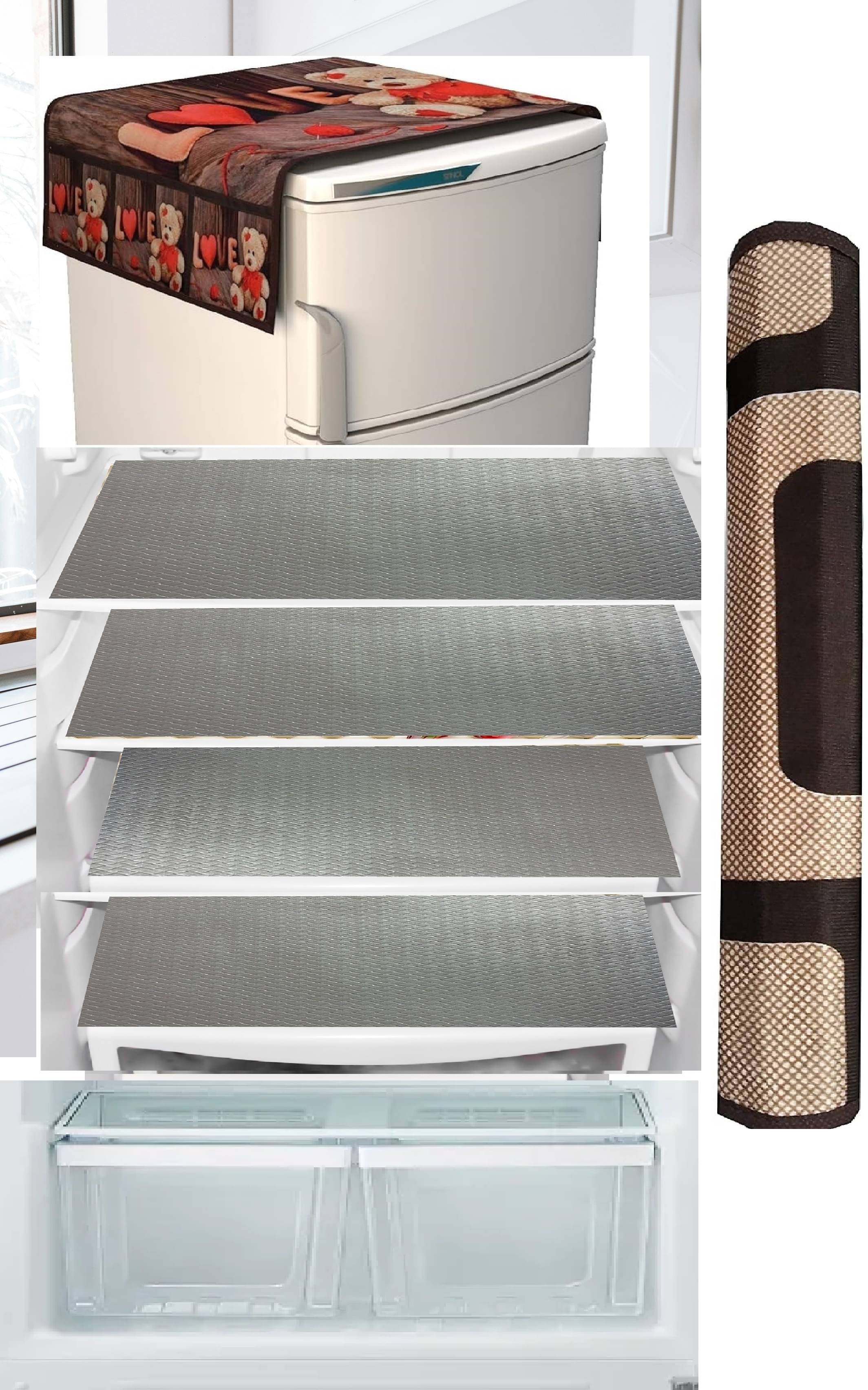     			Revexo PVC Geometric Fridge Mat & Cover ( 40 32 ) Pack of 6 - Multicolor